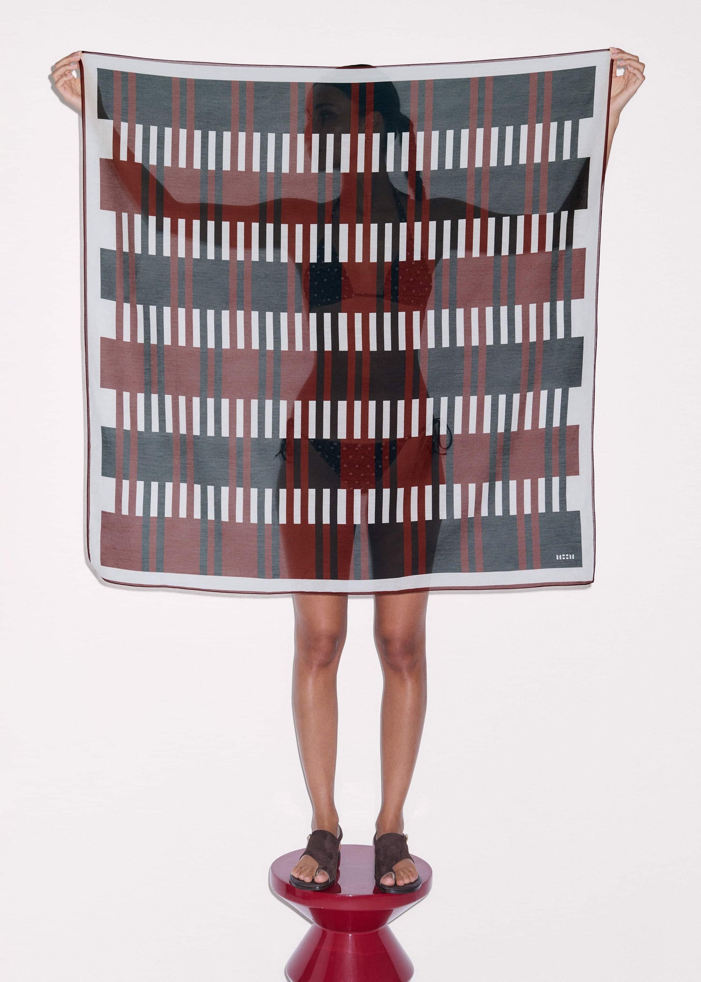 ME and EM Clothing|Accessories Cinnamon Brown Stripe Summer Scarf