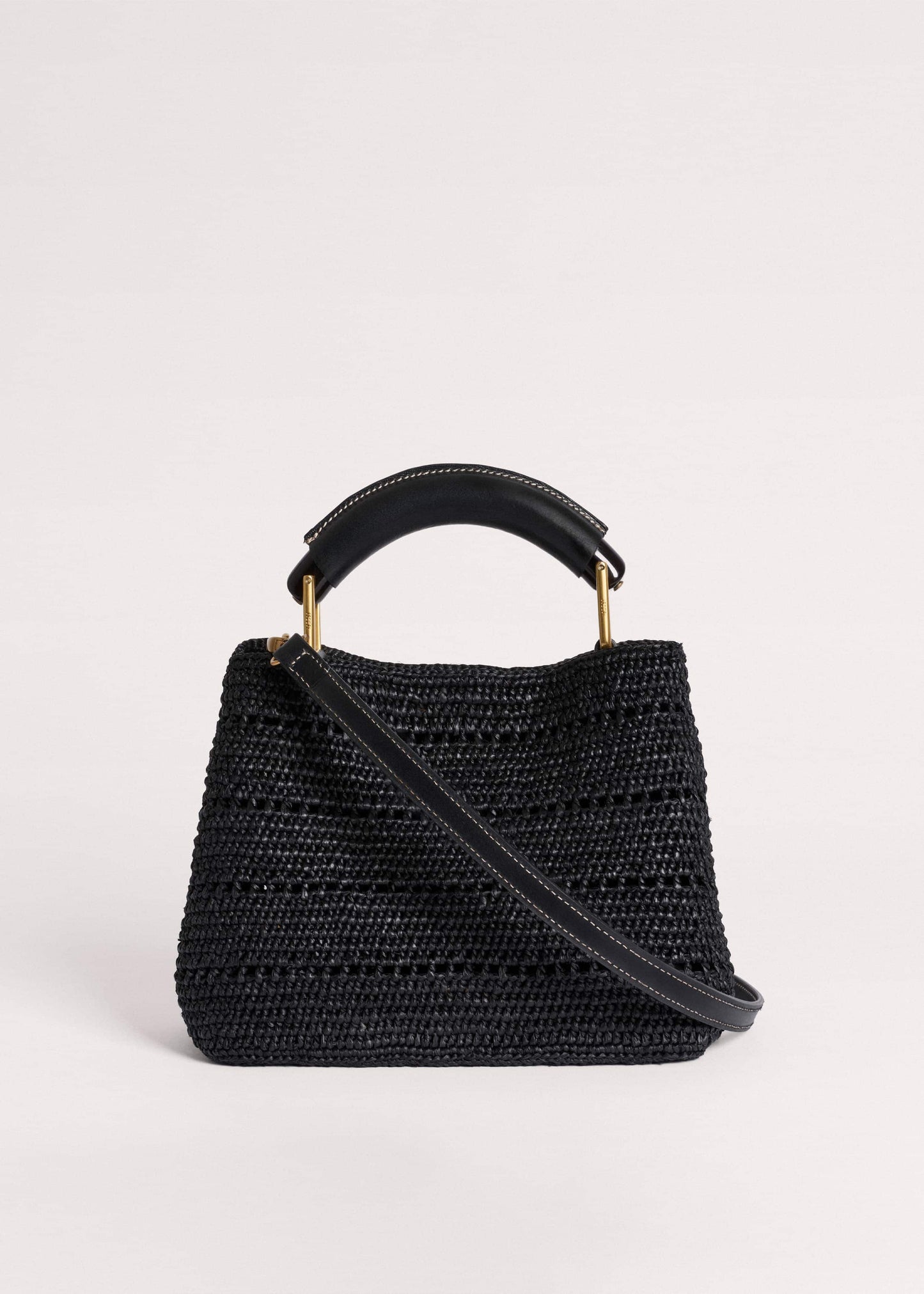 ME and EM Clothing|Accessories Black Raffia Mini Day Bag