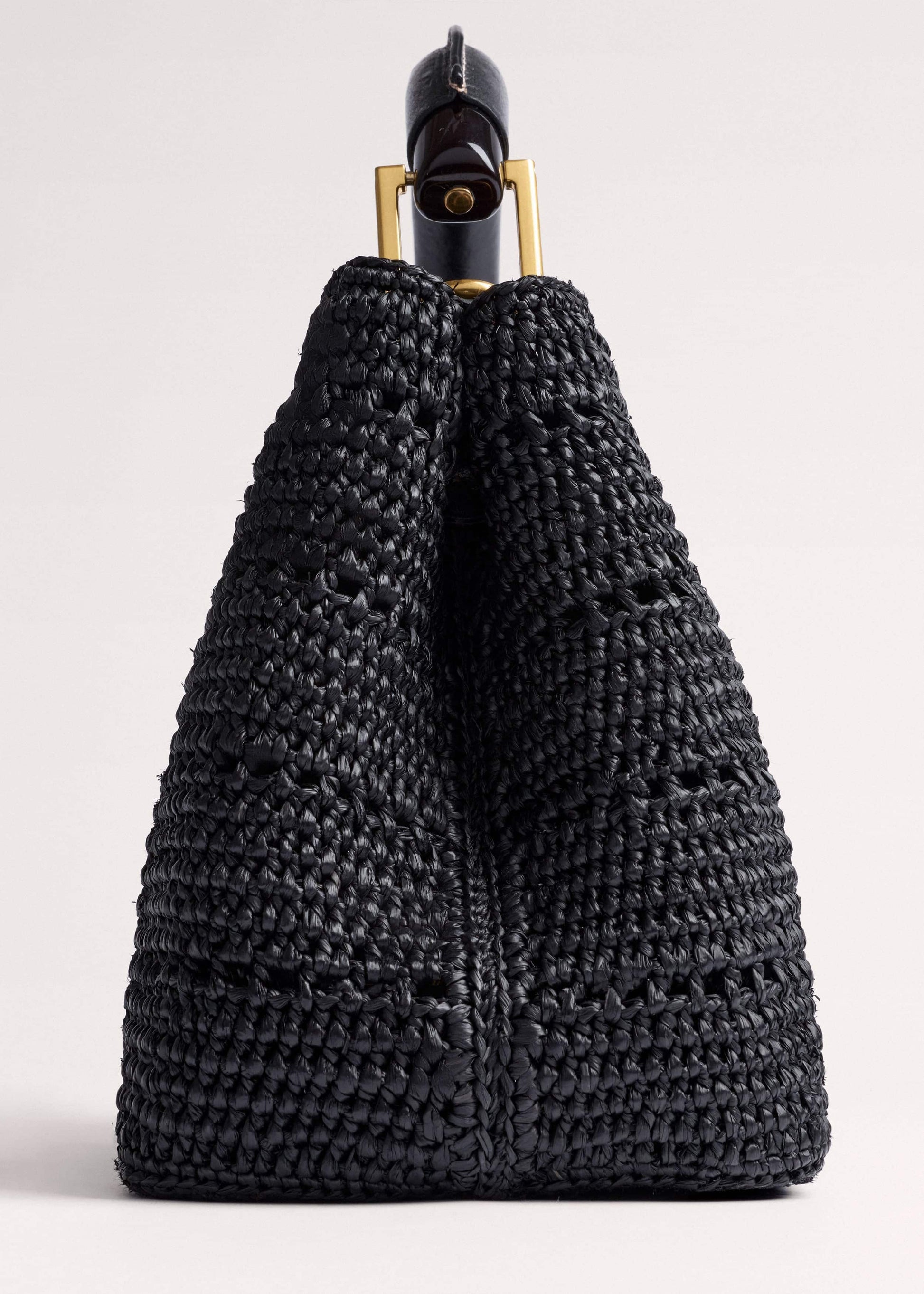 ME and EM Clothing|Accessories Black Raffia Mini Day Bag