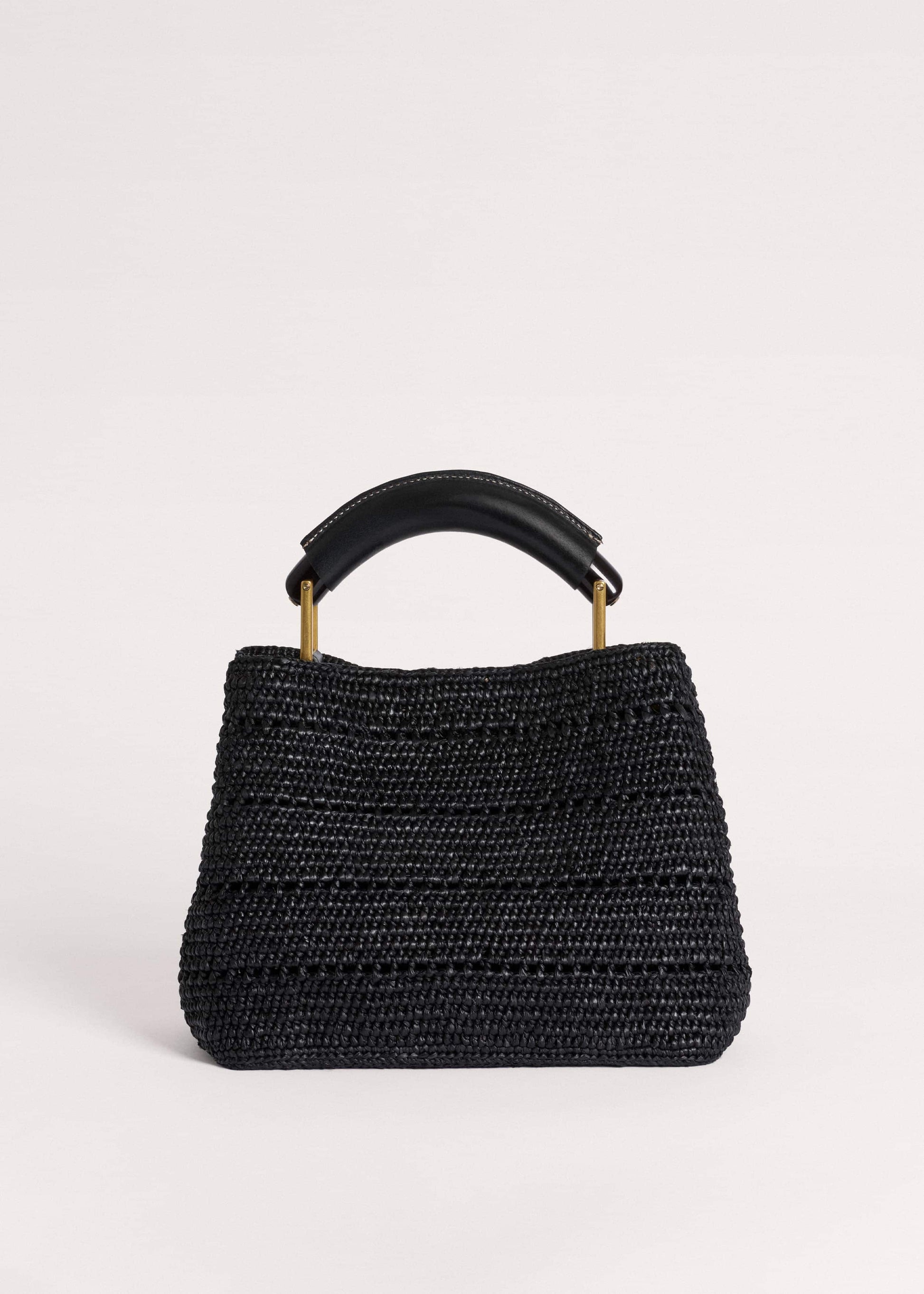 ME and EM Clothing|Accessories Black Raffia Mini Day Bag