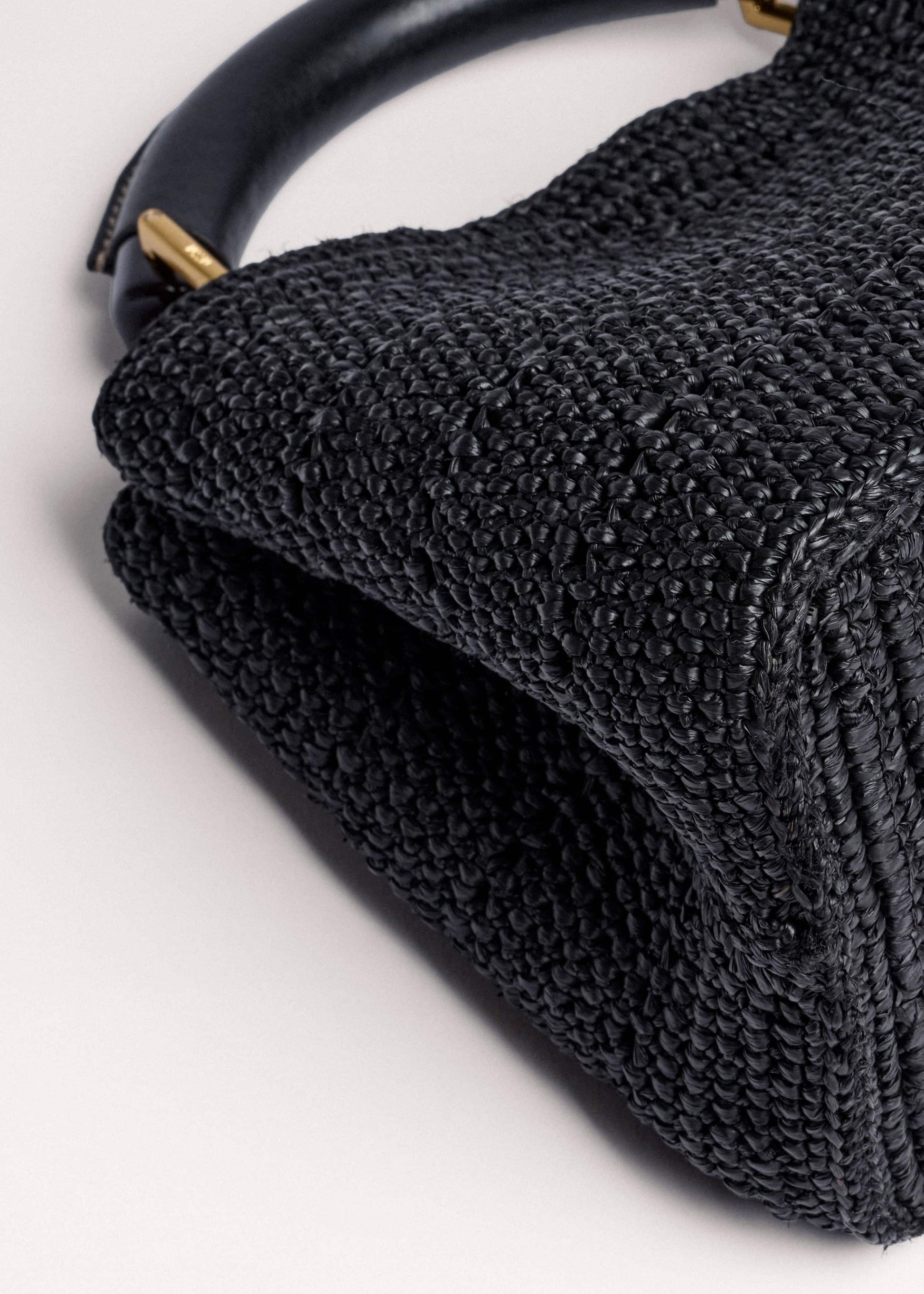 ME and EM Clothing|Accessories Black Raffia Mini Day Bag