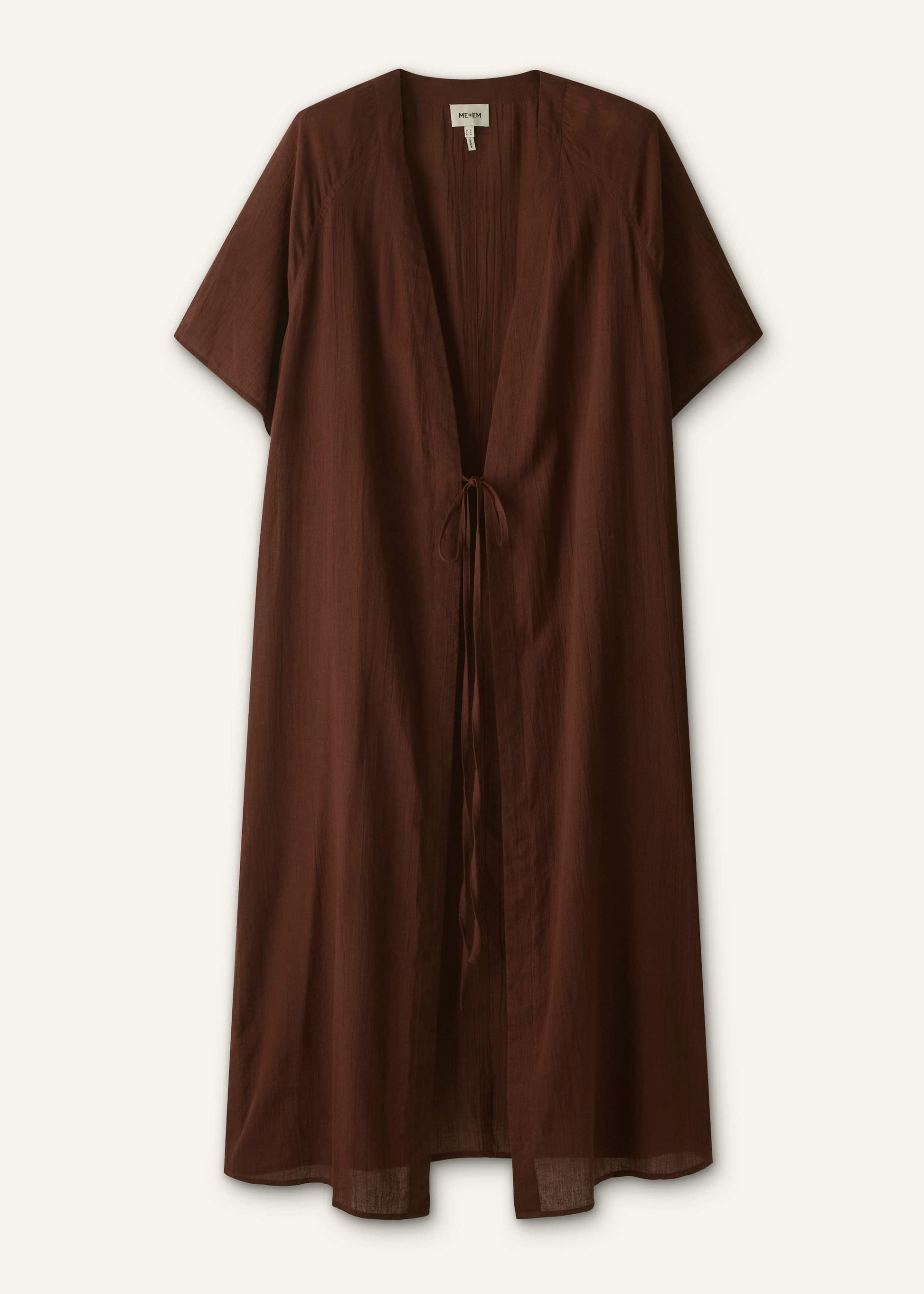 ME and EM Clothing Cinnamon Brown Tie Front Maxi Cover Up