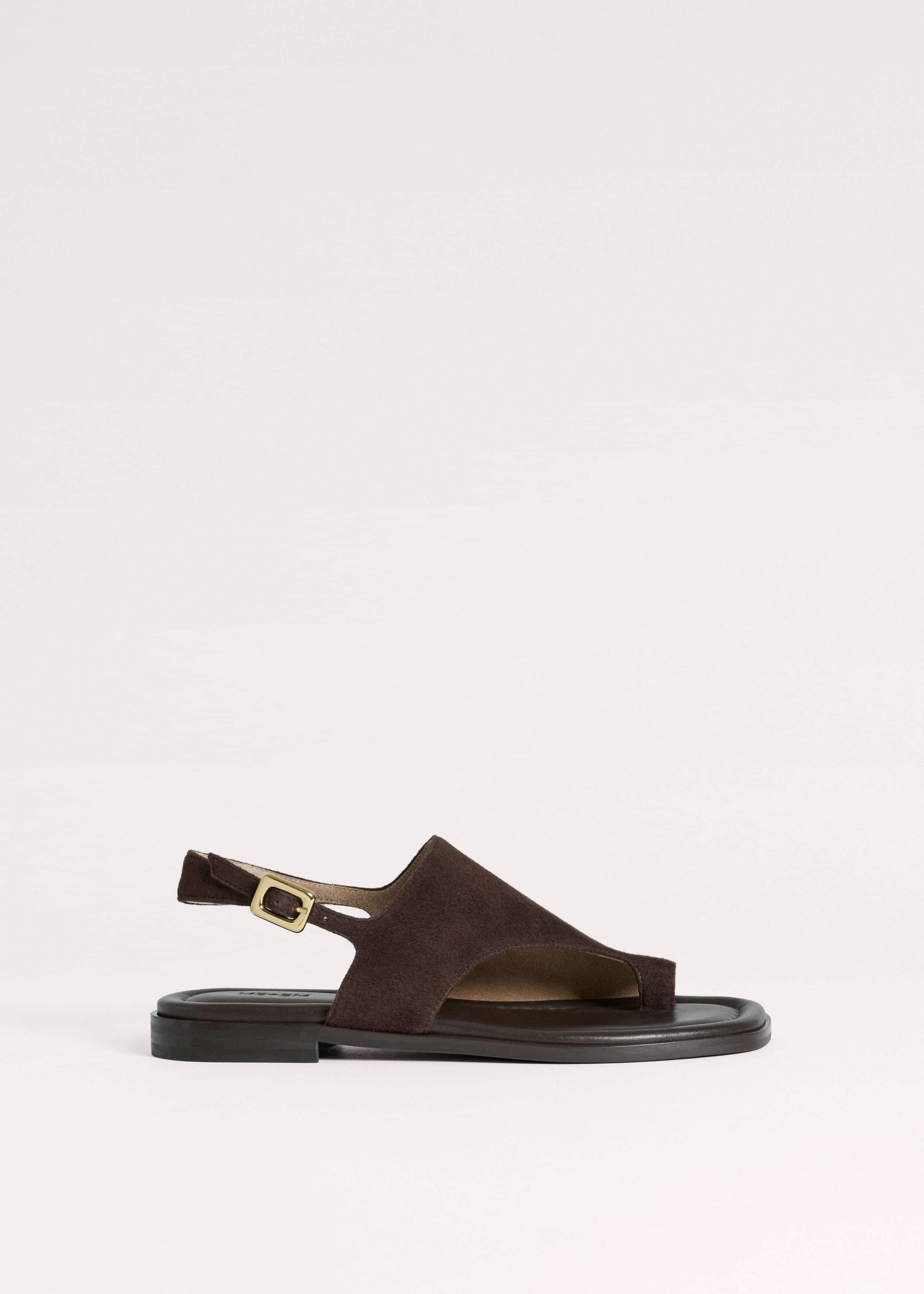 ME and EM Clothing|Accessories Brown Asymmetric Toe Loop Sandal