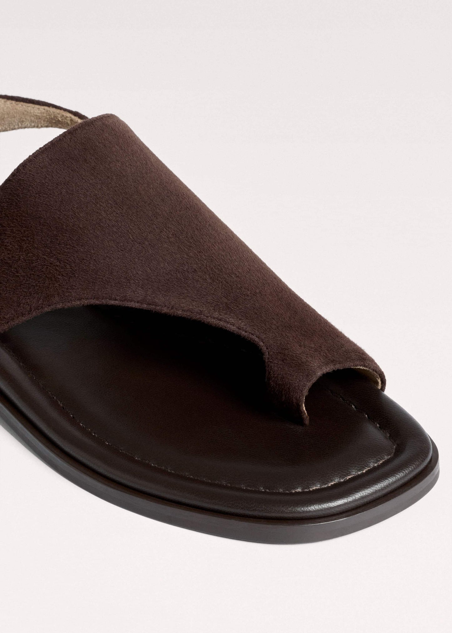 ME and EM Clothing|Accessories Brown Asymmetric Toe Loop Sandal