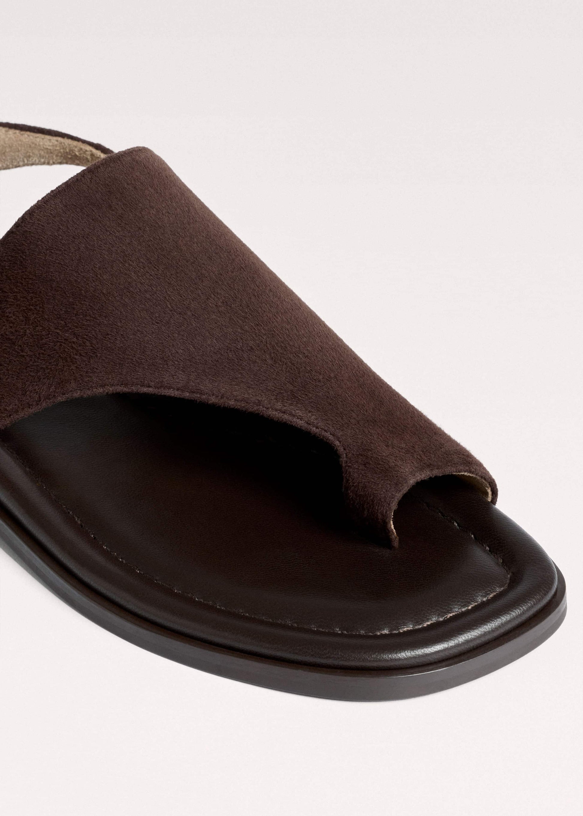 ME and EM Clothing|Accessories Brown Asymmetric Toe Loop Sandal