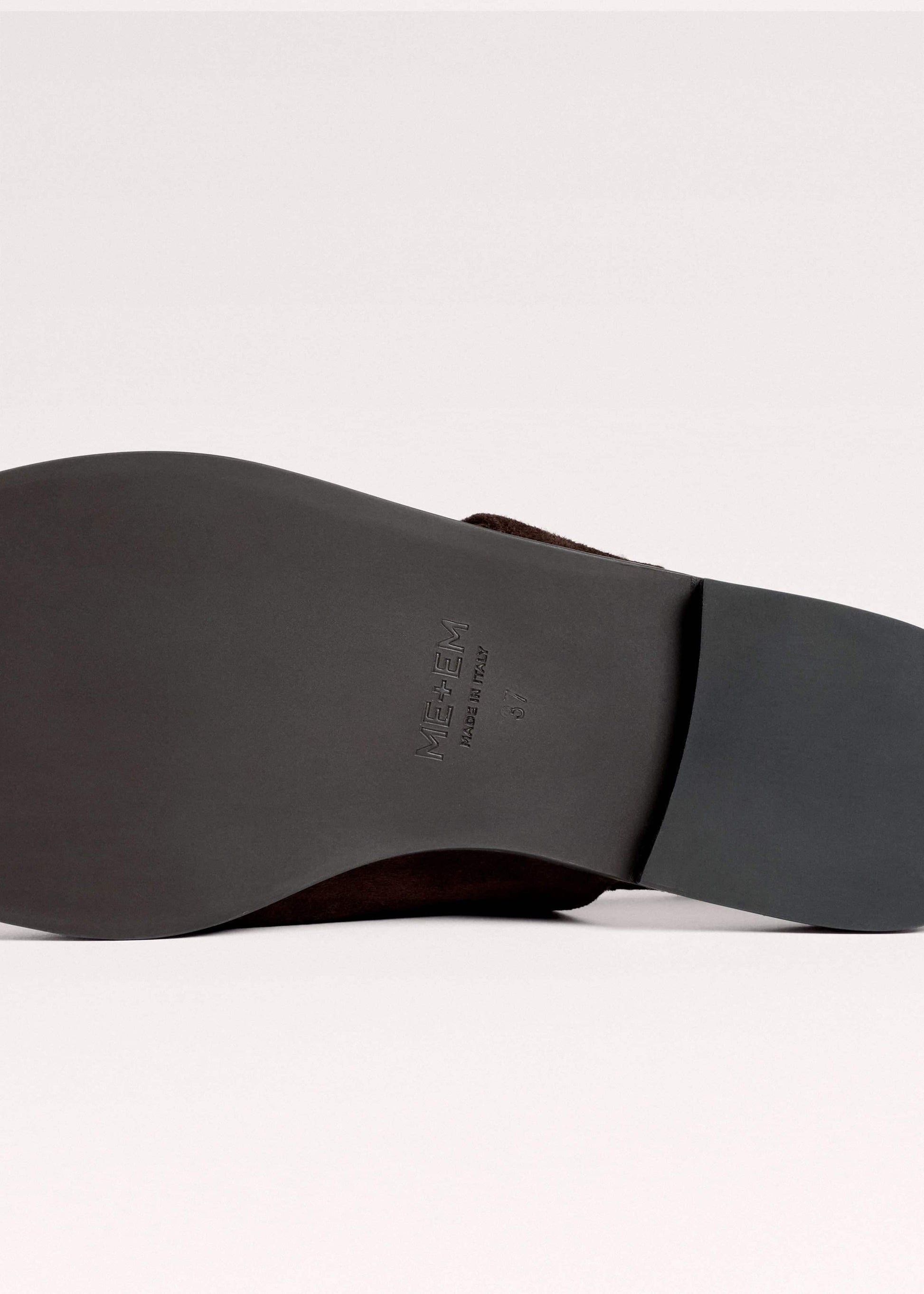 ME and EM Clothing|Accessories Brown Asymmetric Toe Loop Sandal