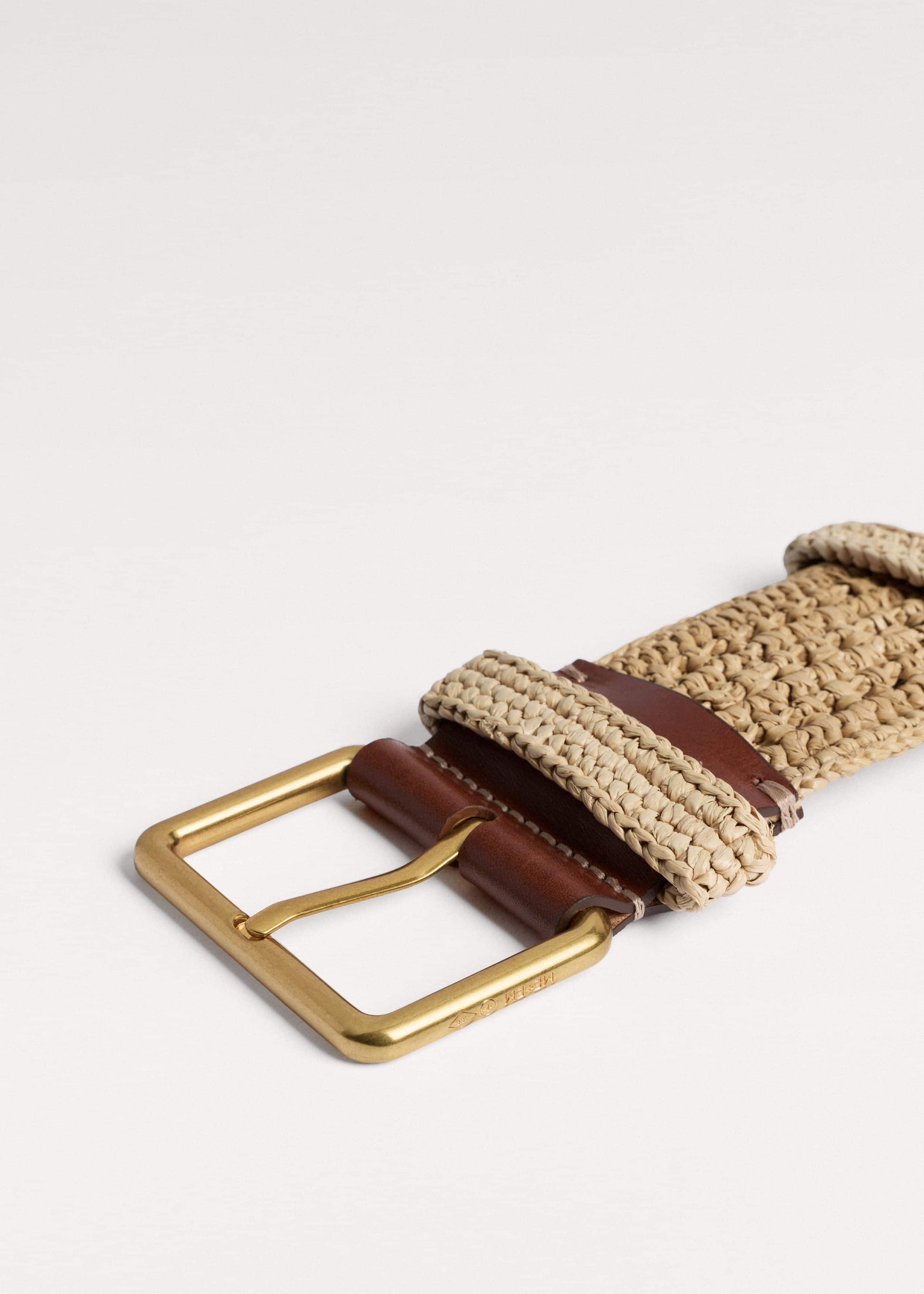 ME and EM Clothing|Accessories Tan Raffia Wide Summer Belt