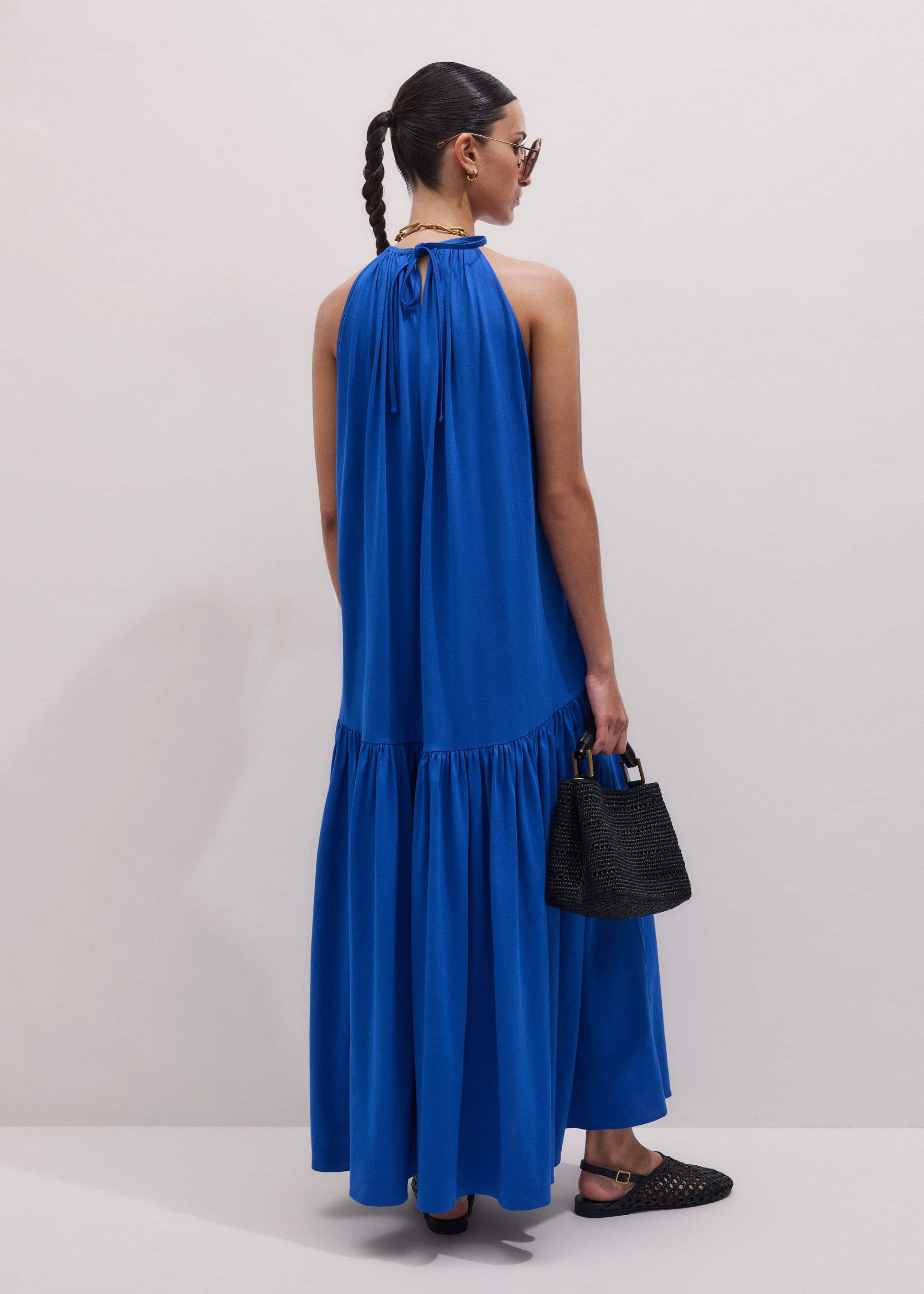 ME and EM Clothing Blue Halterneck Maxi Dress