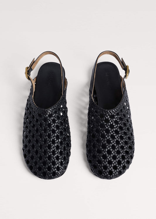 ME and EM Clothing|Accessories Black Woven Slingback Shoe