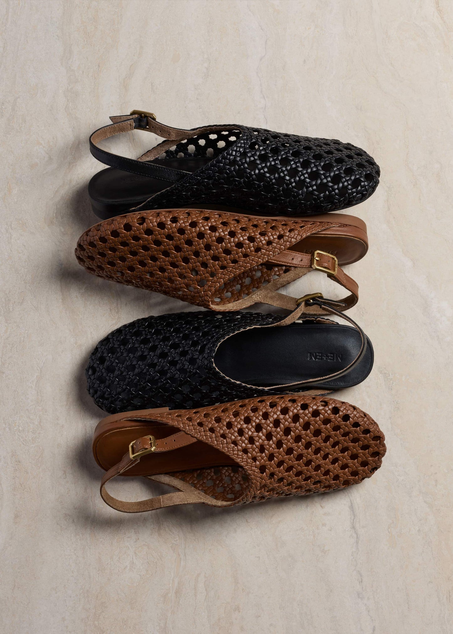 ME and EM Clothing|Accessories Black Woven Slingback Shoe
