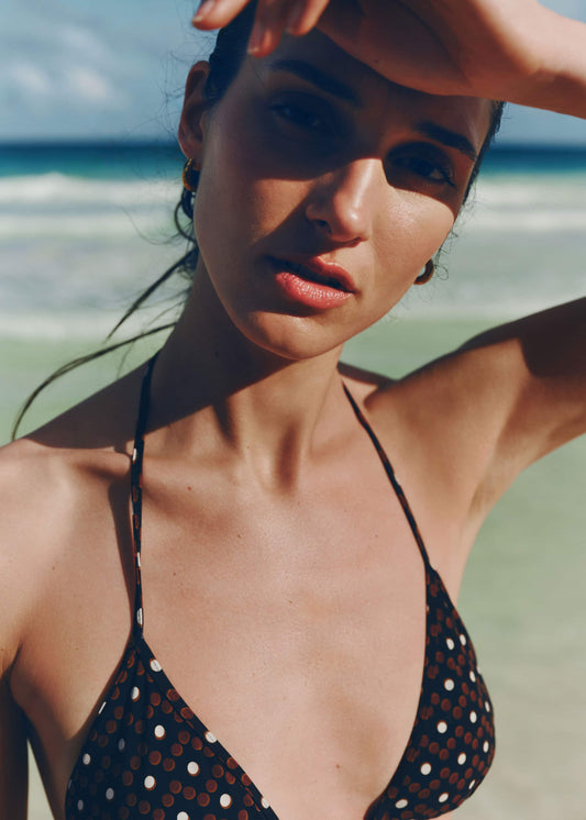 ME and EM Clothing Cinnamon Brown Triangle Bikini Top