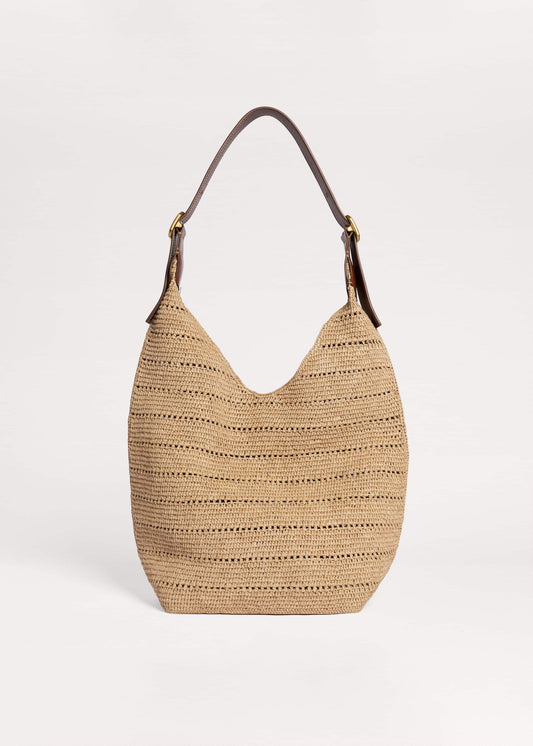 ME and EM Clothing Tan Raffia Carry All Summer Bag