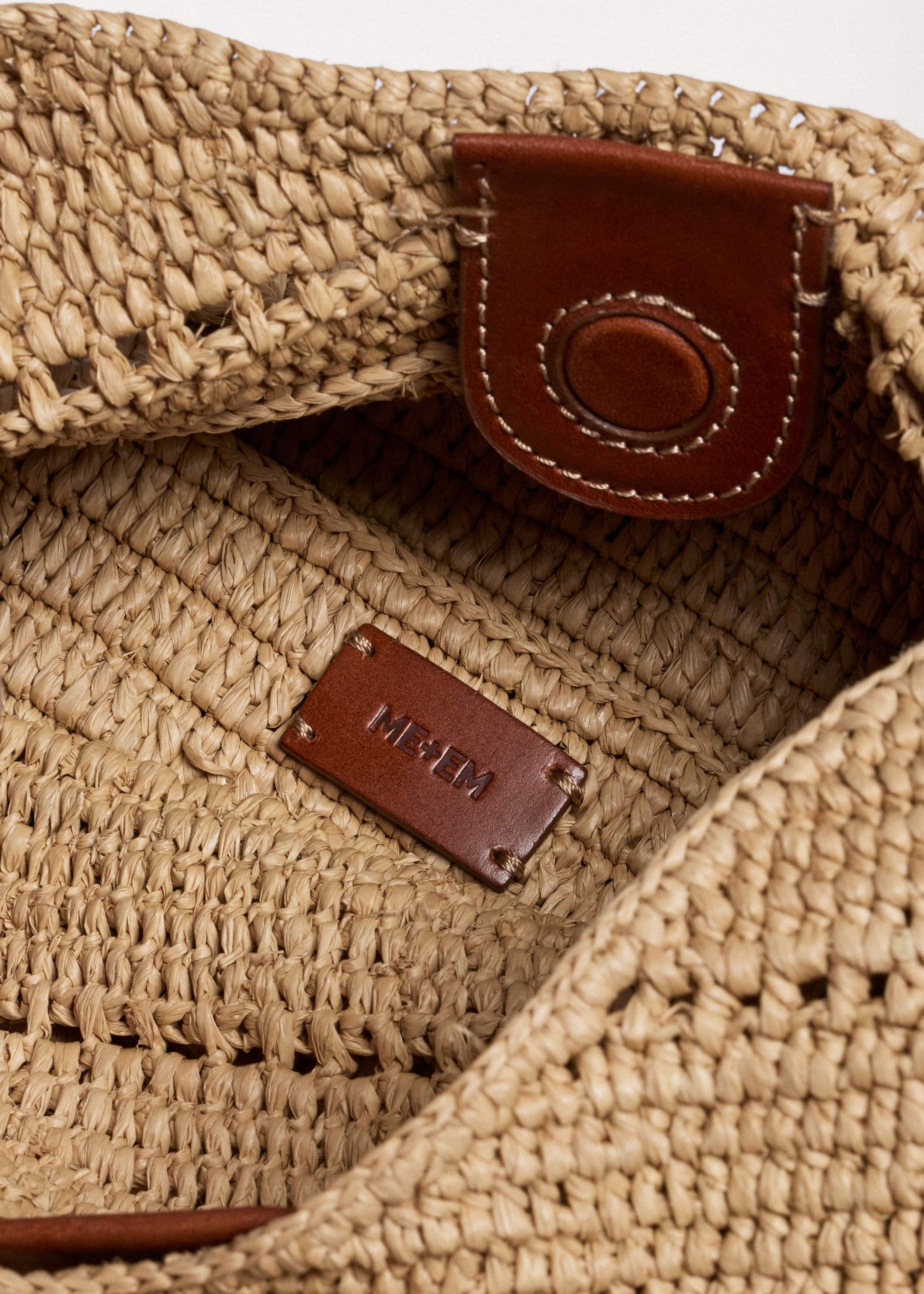 ME and EM Clothing Tan Raffia Carry All Summer Bag