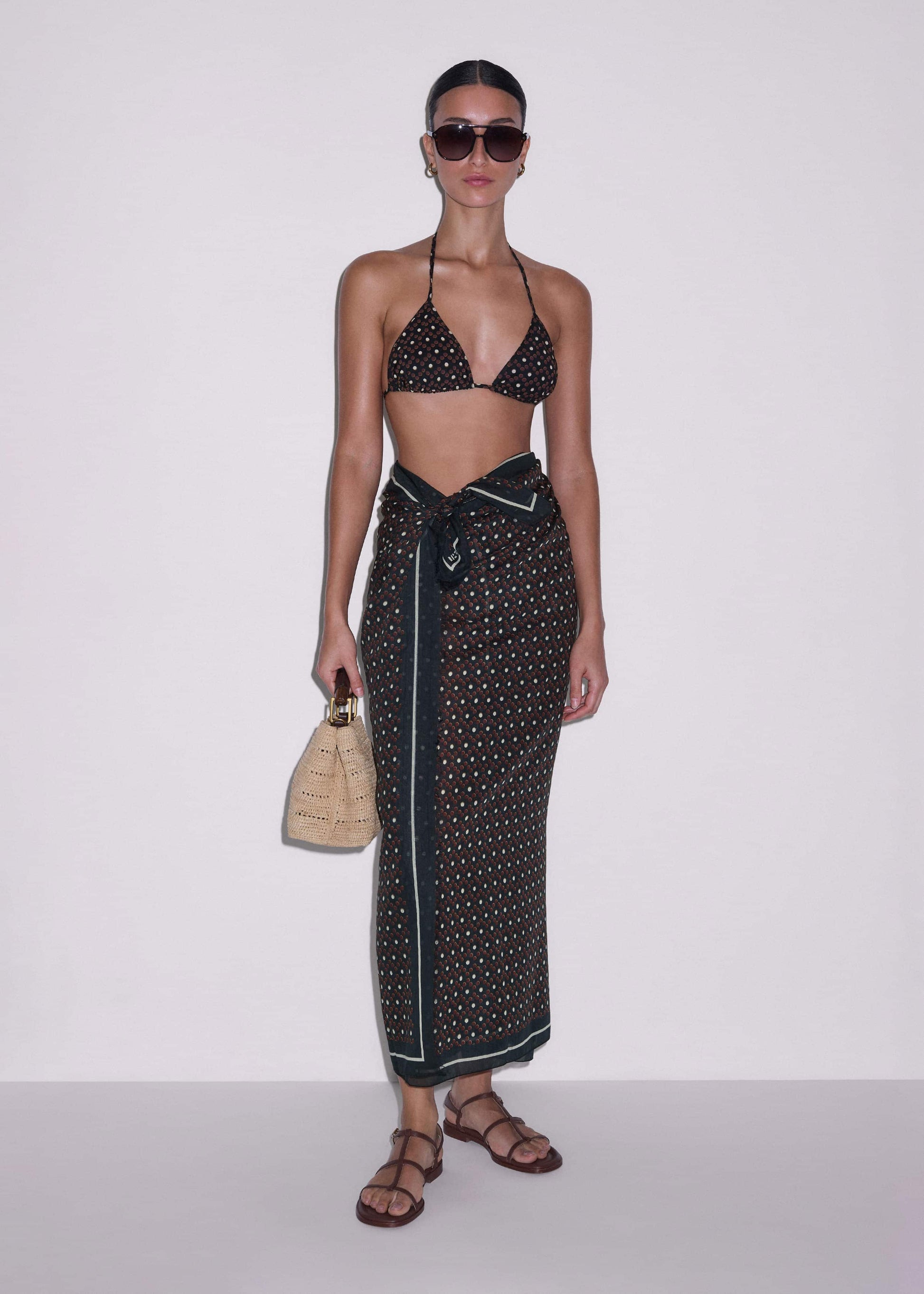 ME and EM Clothing Black Geometric Sarong