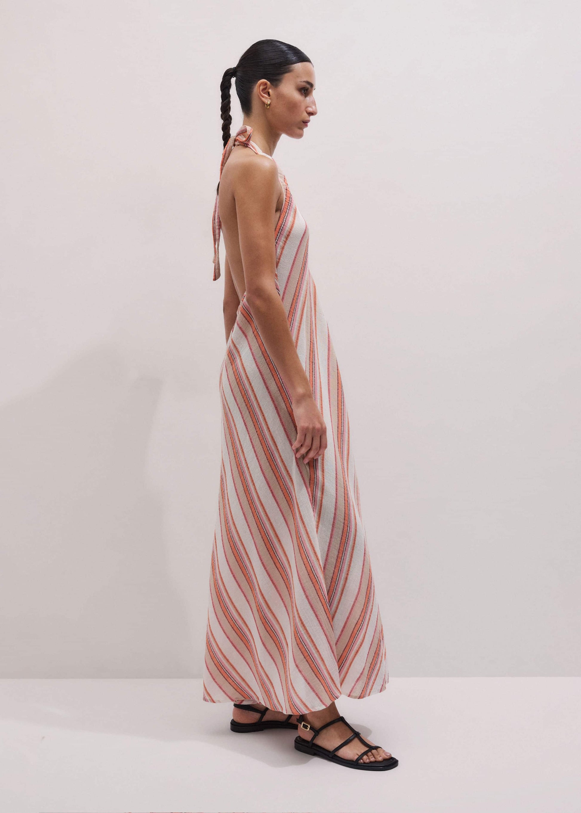 ME and EM Clothing Pink Halter Maxi Beach Dress