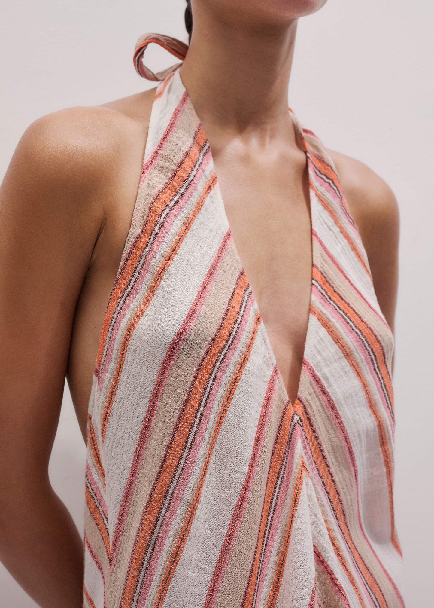 ME and EM Clothing Pink Halter Maxi Beach Dress