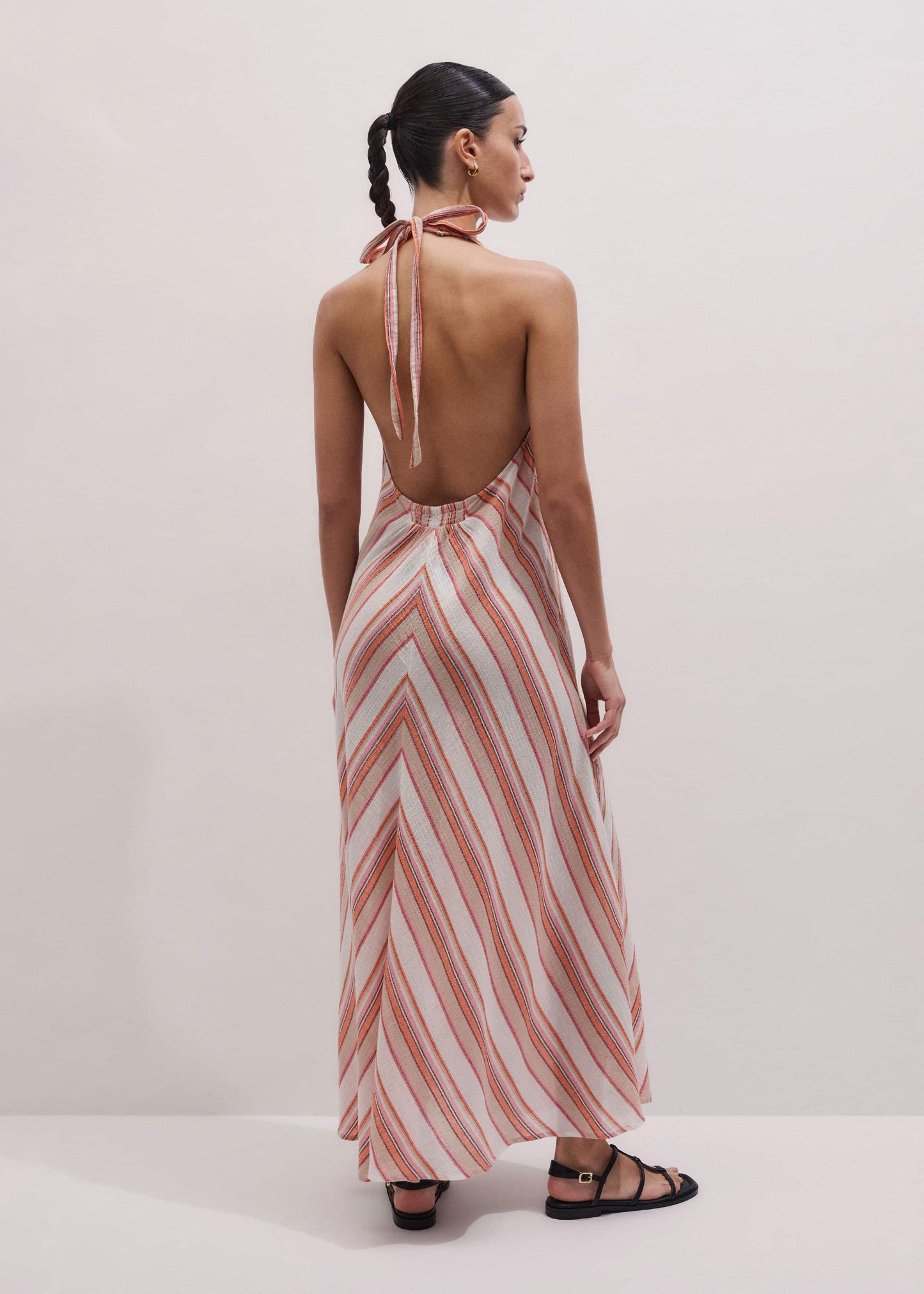ME and EM Clothing Pink Halter Maxi Beach Dress