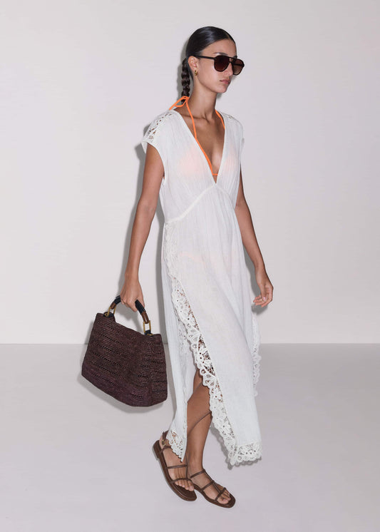 ME and EM Clothing White Maxi Beach Dress
