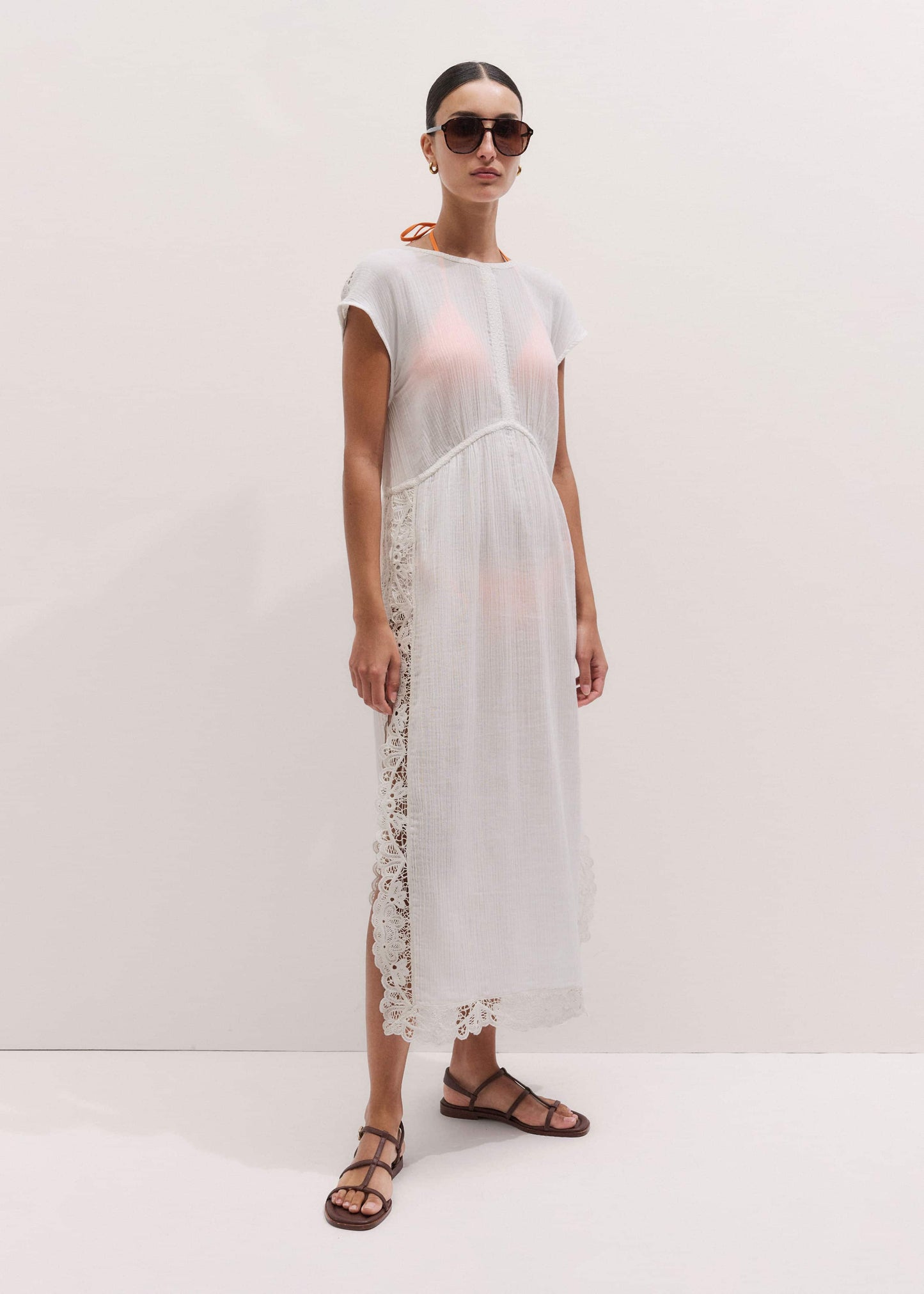 ME and EM Clothing White Maxi Beach Dress