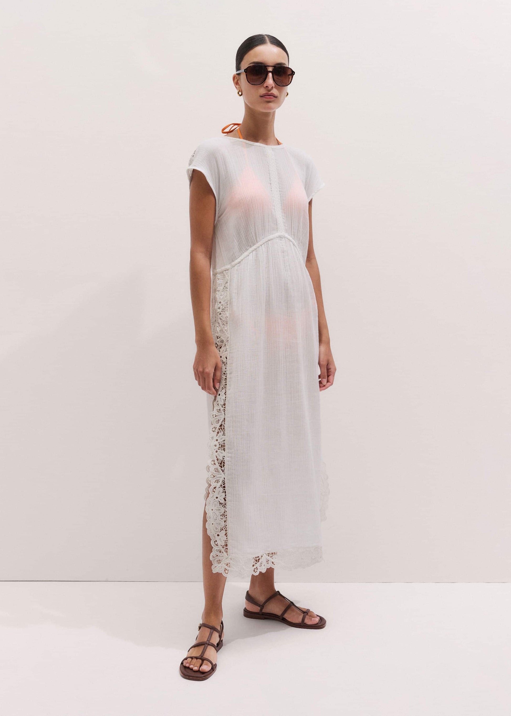 ME and EM Clothing White Maxi Beach Dress