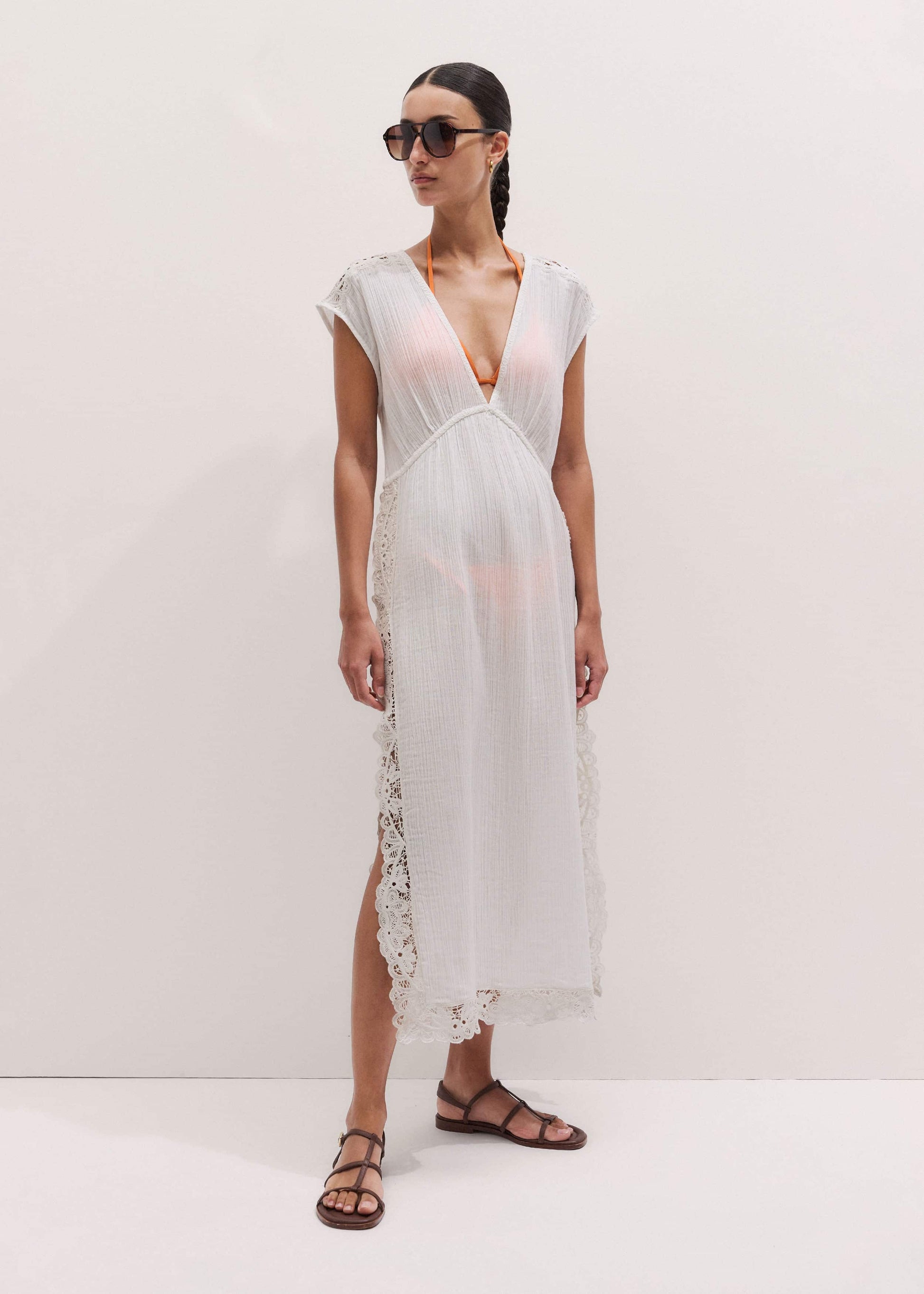 ME and EM Clothing White Maxi Beach Dress