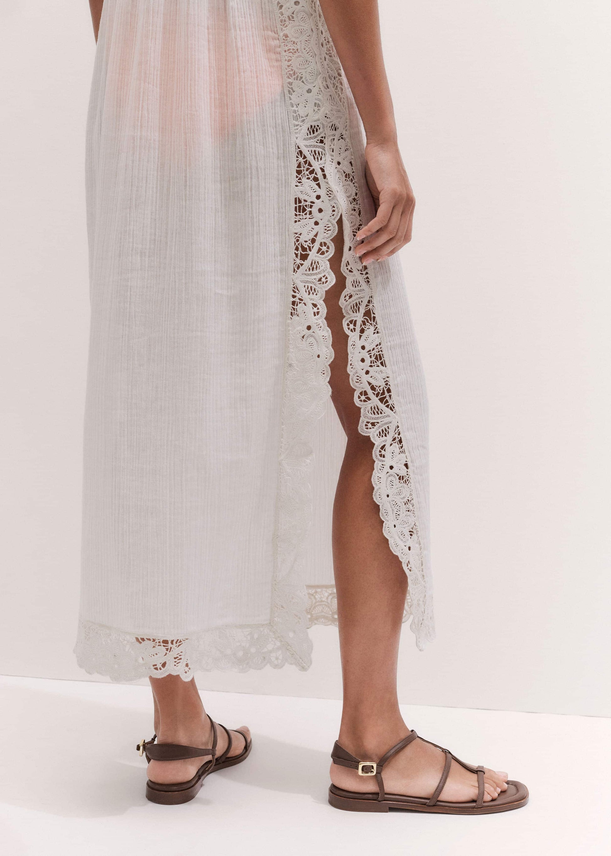 ME and EM Clothing White Maxi Beach Dress