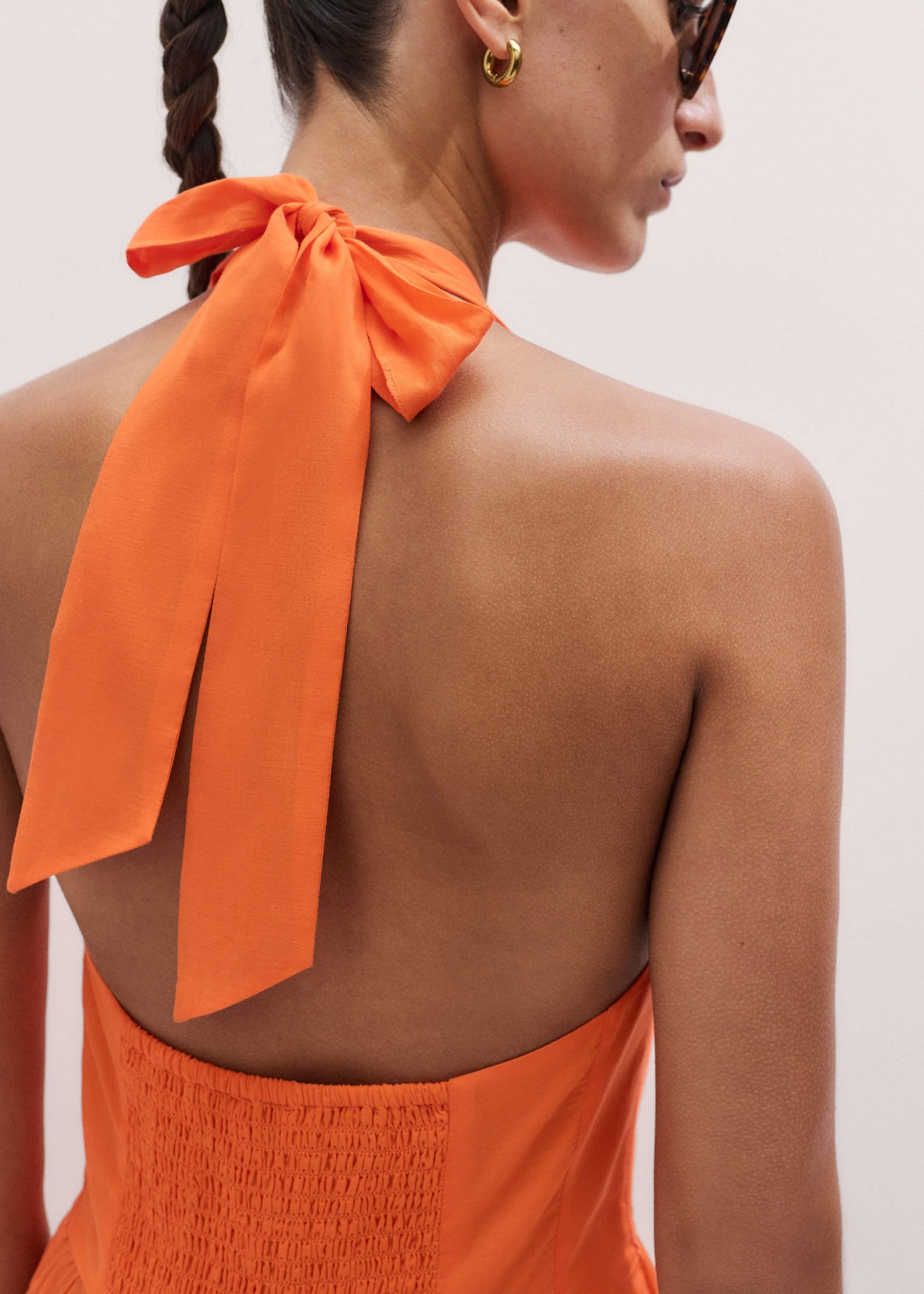 ME and EM Clothing Orange Tiered Maxi Beach Dress