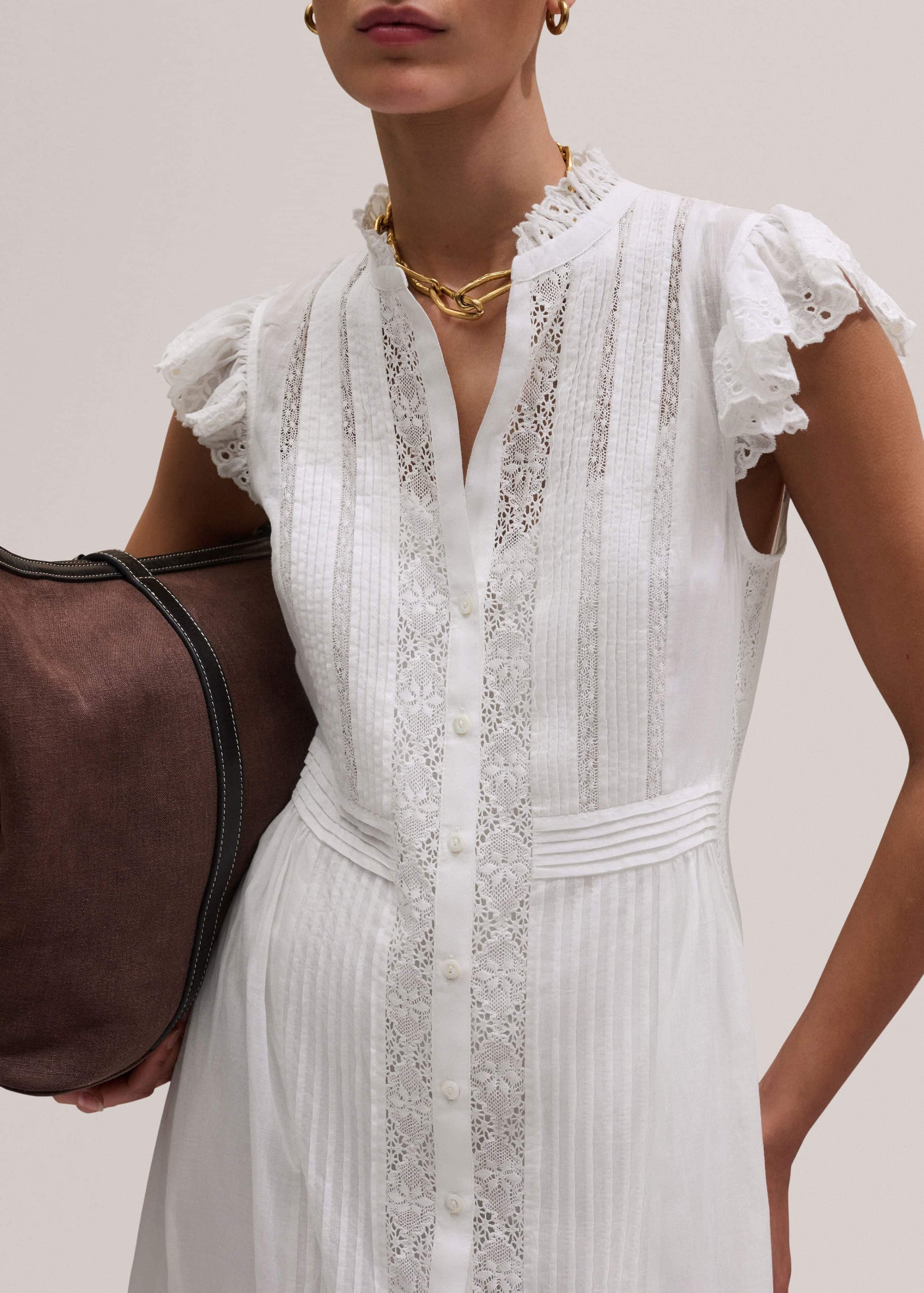 ME and EM Clothing White 2-in-1 Maxi Dress