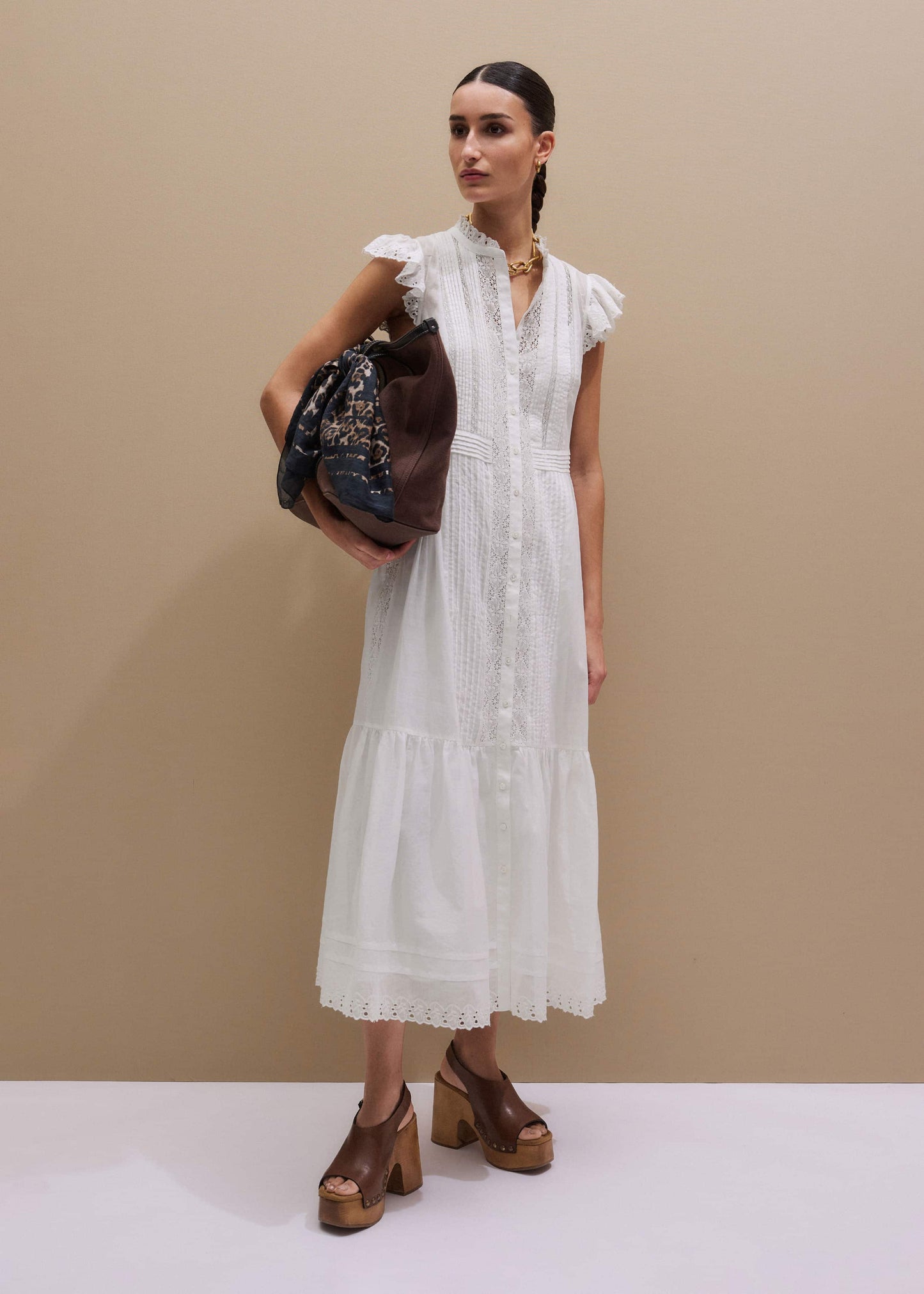ME and EM Clothing White 2-in-1 Maxi Dress