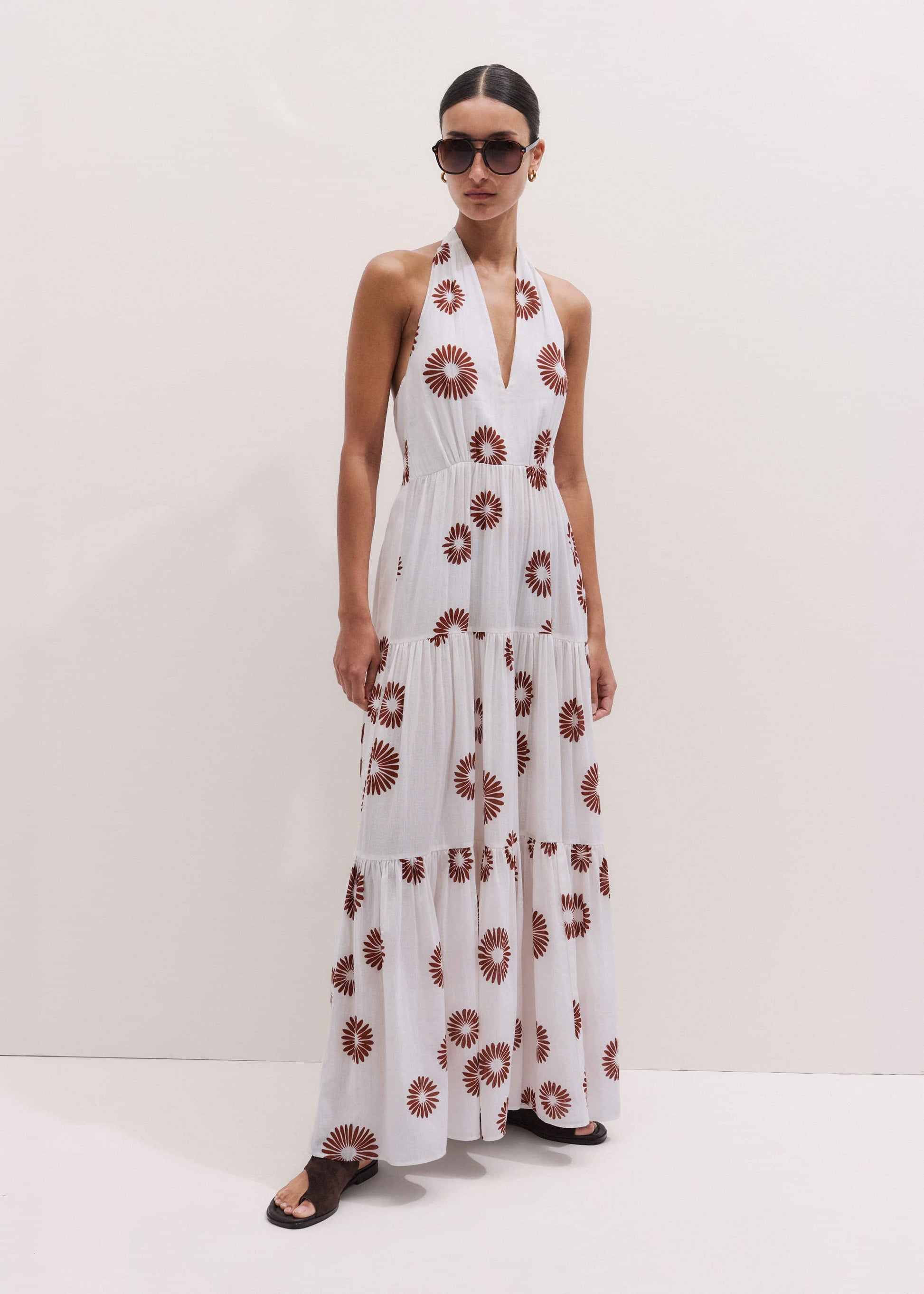 ME and EM Clothing White Full-Length Beach Dress