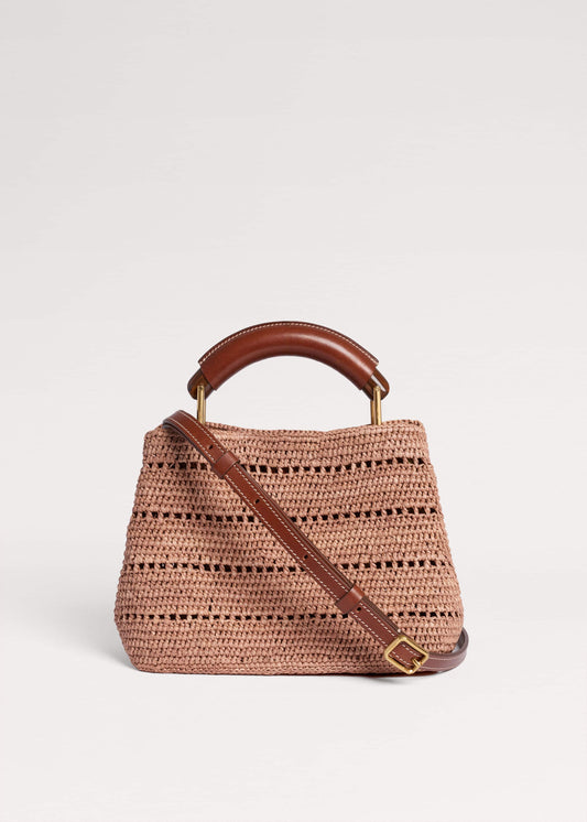 ME and EM Clothing|Accessories Pink Raffia Mini Day Bag