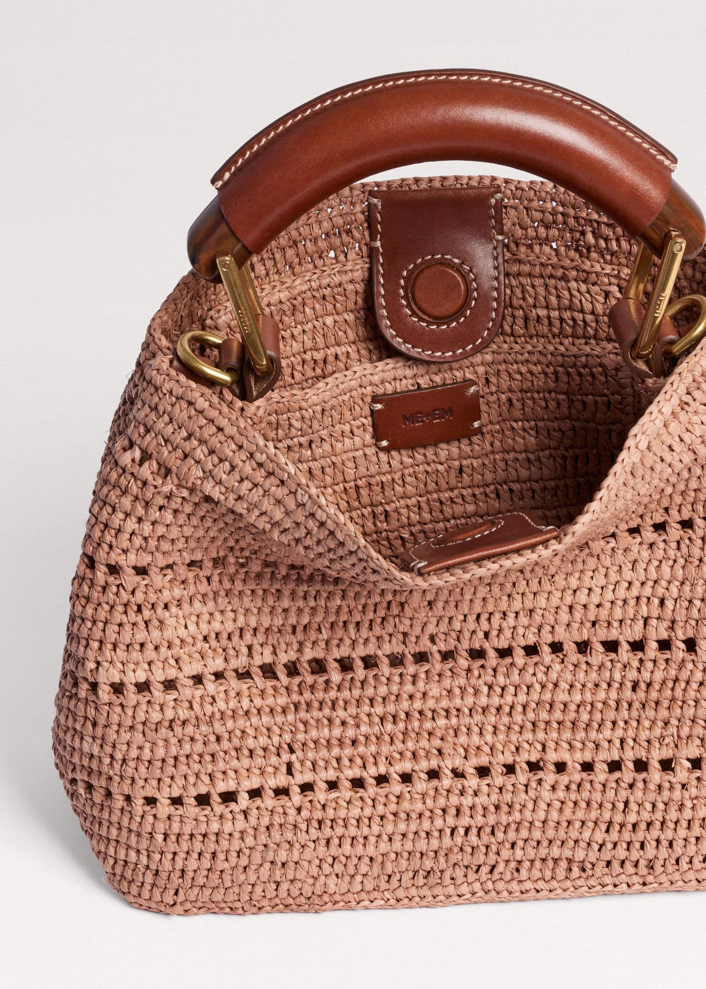 ME and EM Clothing|Accessories Pink Raffia Mini Day Bag