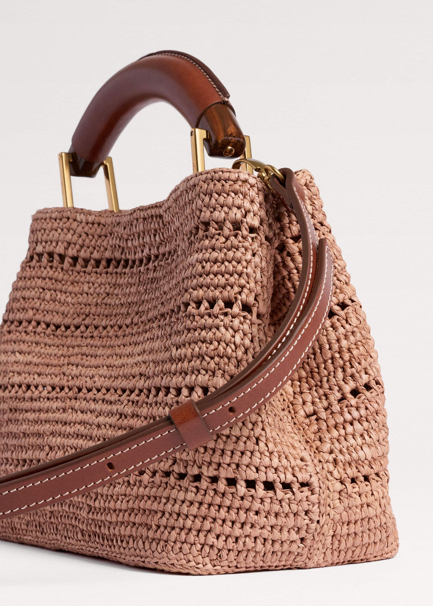 ME and EM Clothing|Accessories Pink Raffia Mini Day Bag