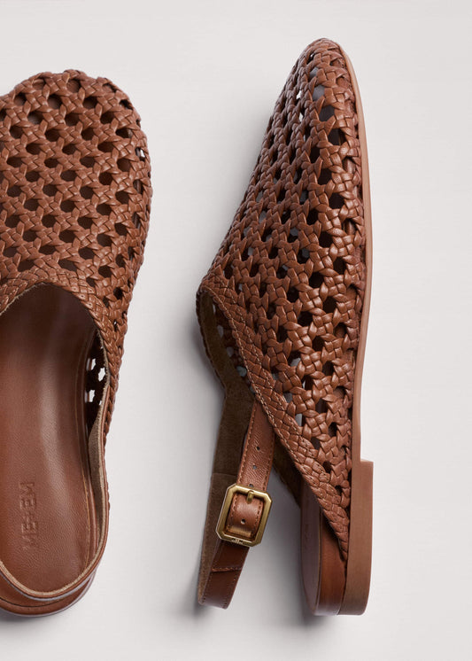ME and EM Clothing|Accessories Brown Woven Slingback Shoe