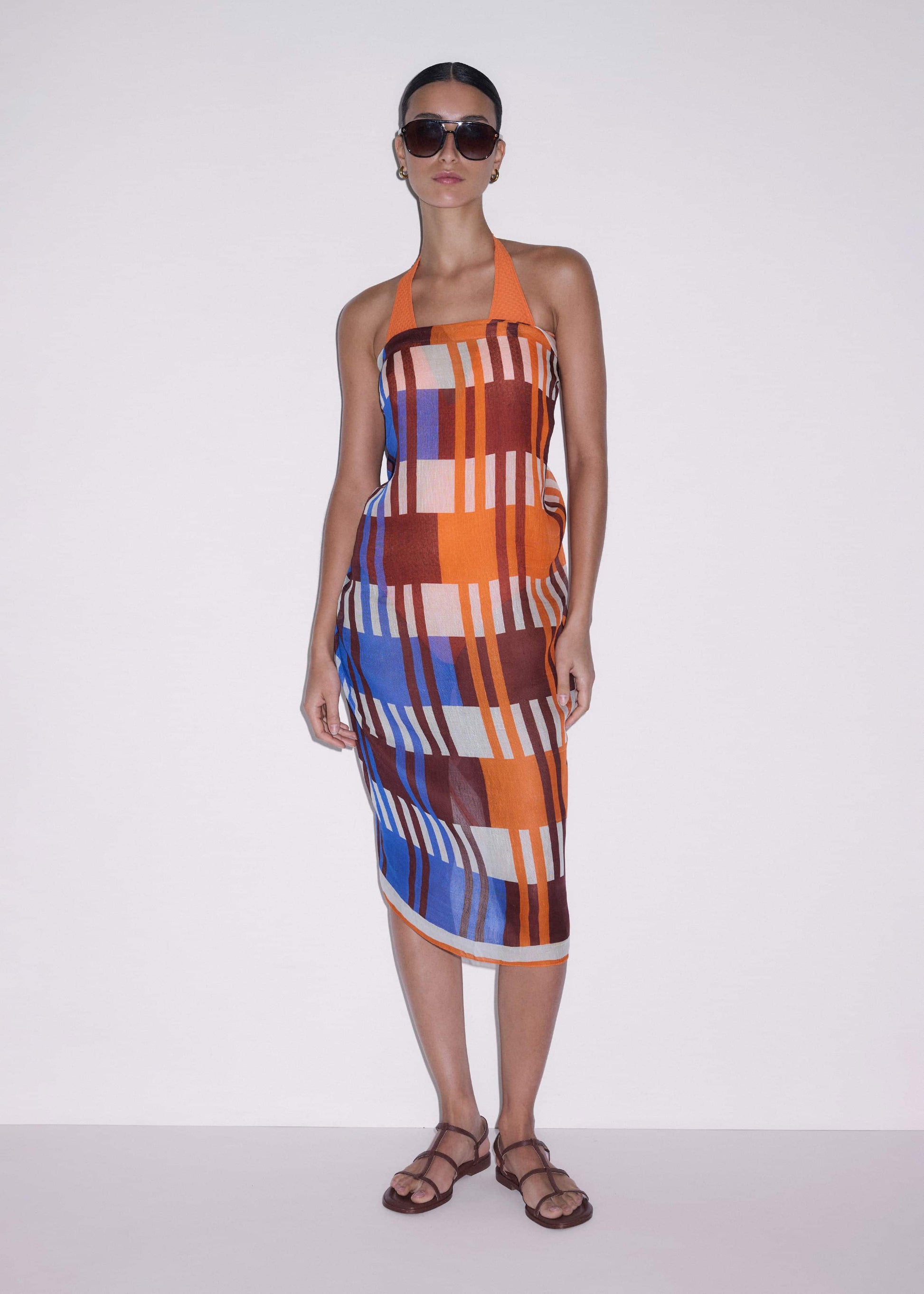 ME and EM Clothing Orange Stripe Sarong