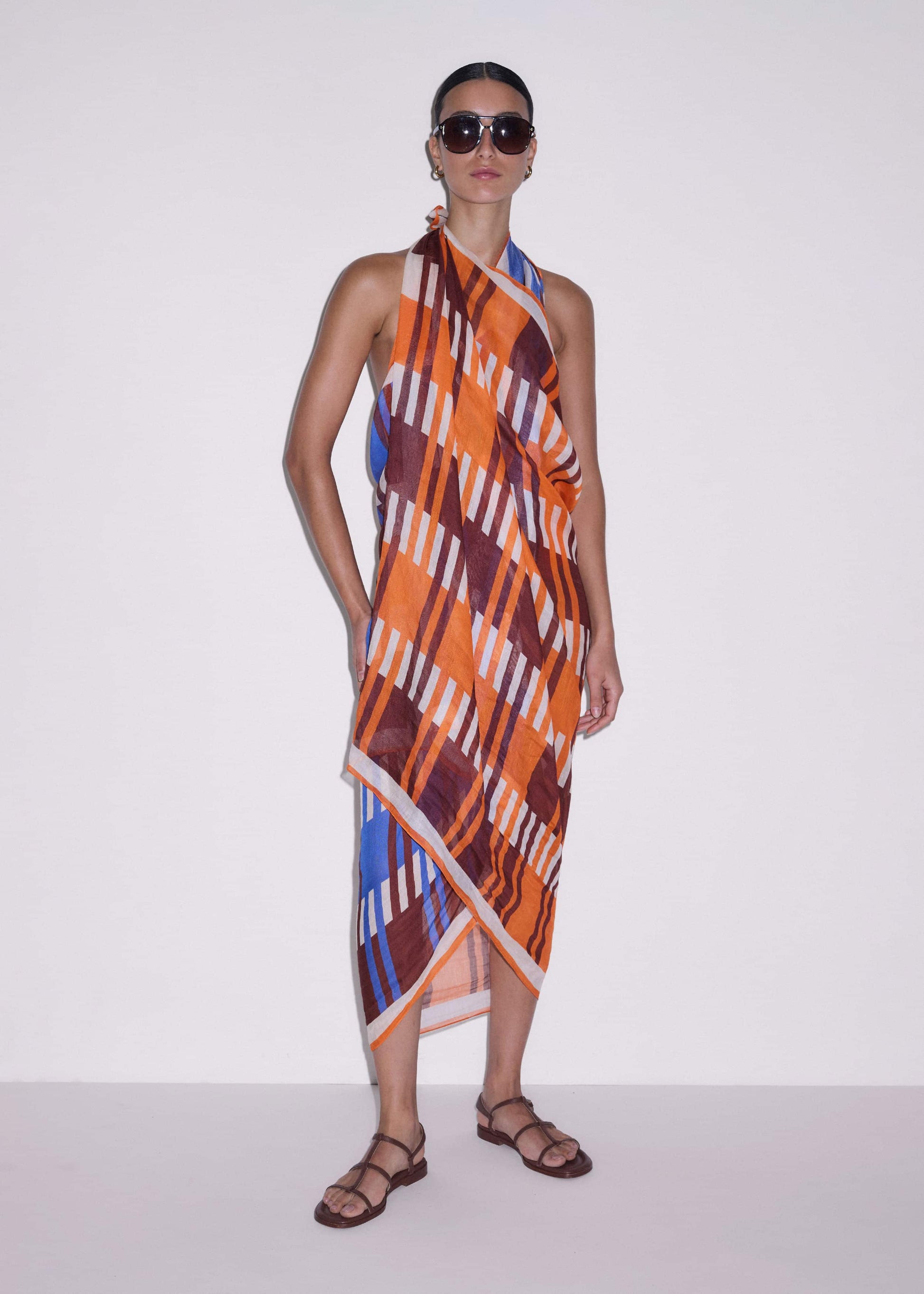 ME and EM Clothing Orange Stripe Sarong