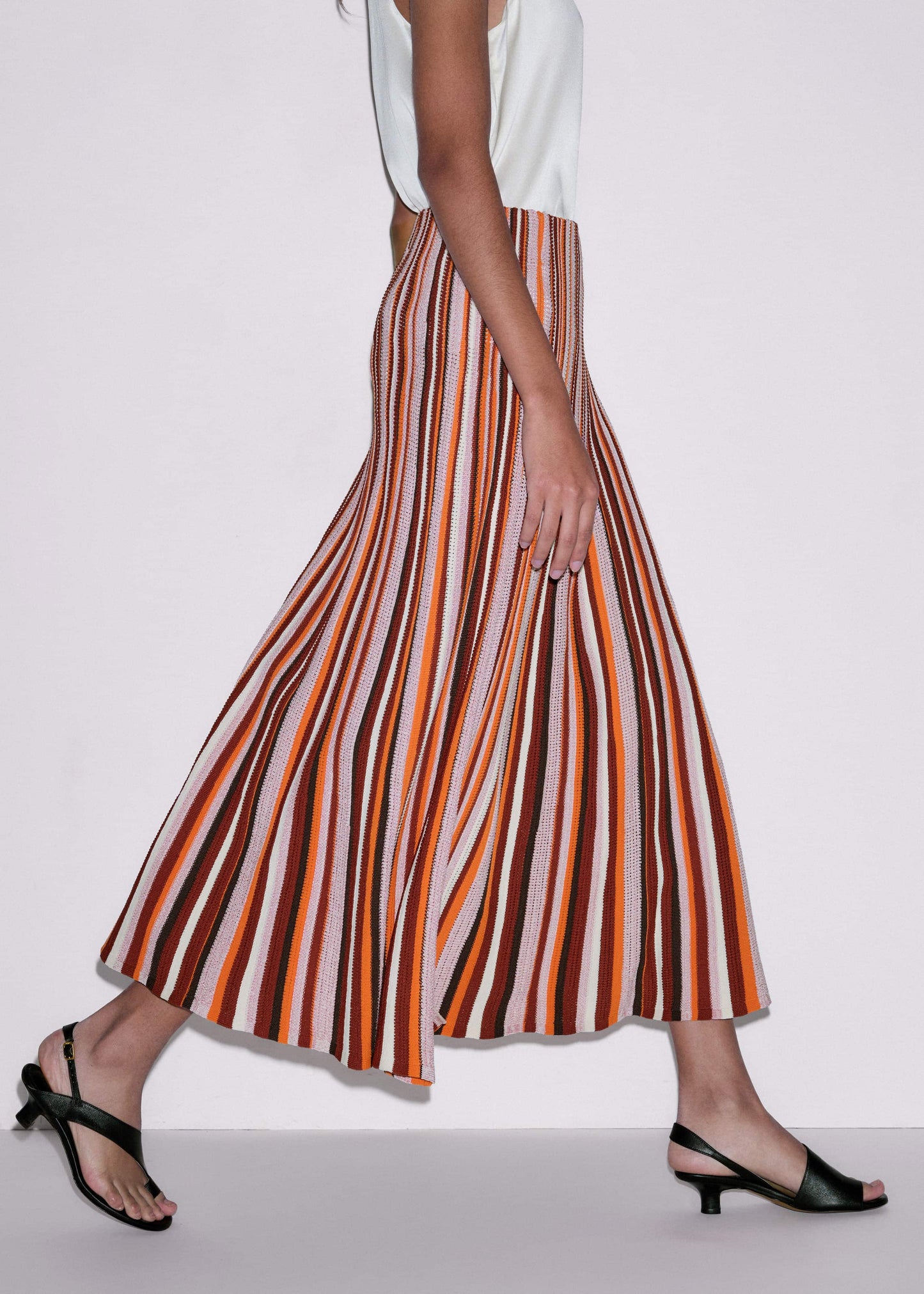 ME and EM Clothing Cinnamon Stripe Knit Maxi Skirt