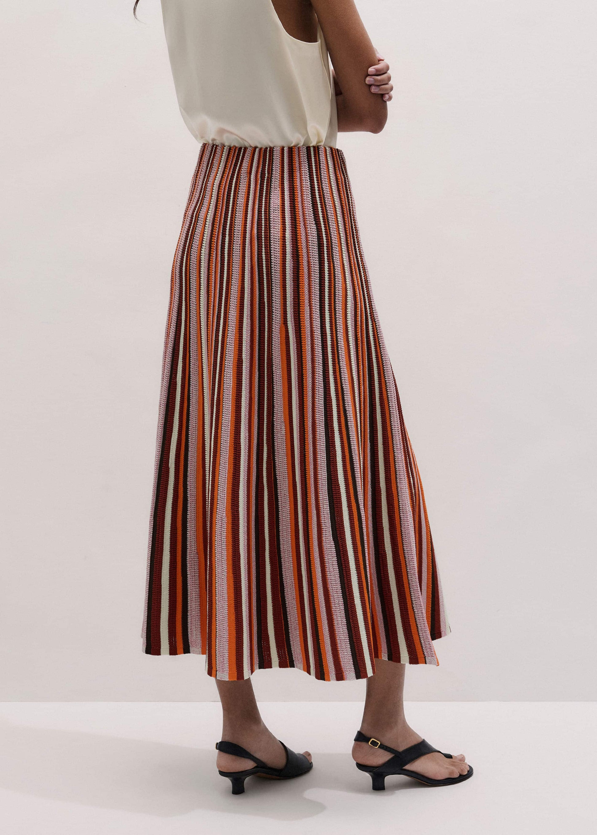 ME and EM Clothing Cinnamon Stripe Knit Maxi Skirt