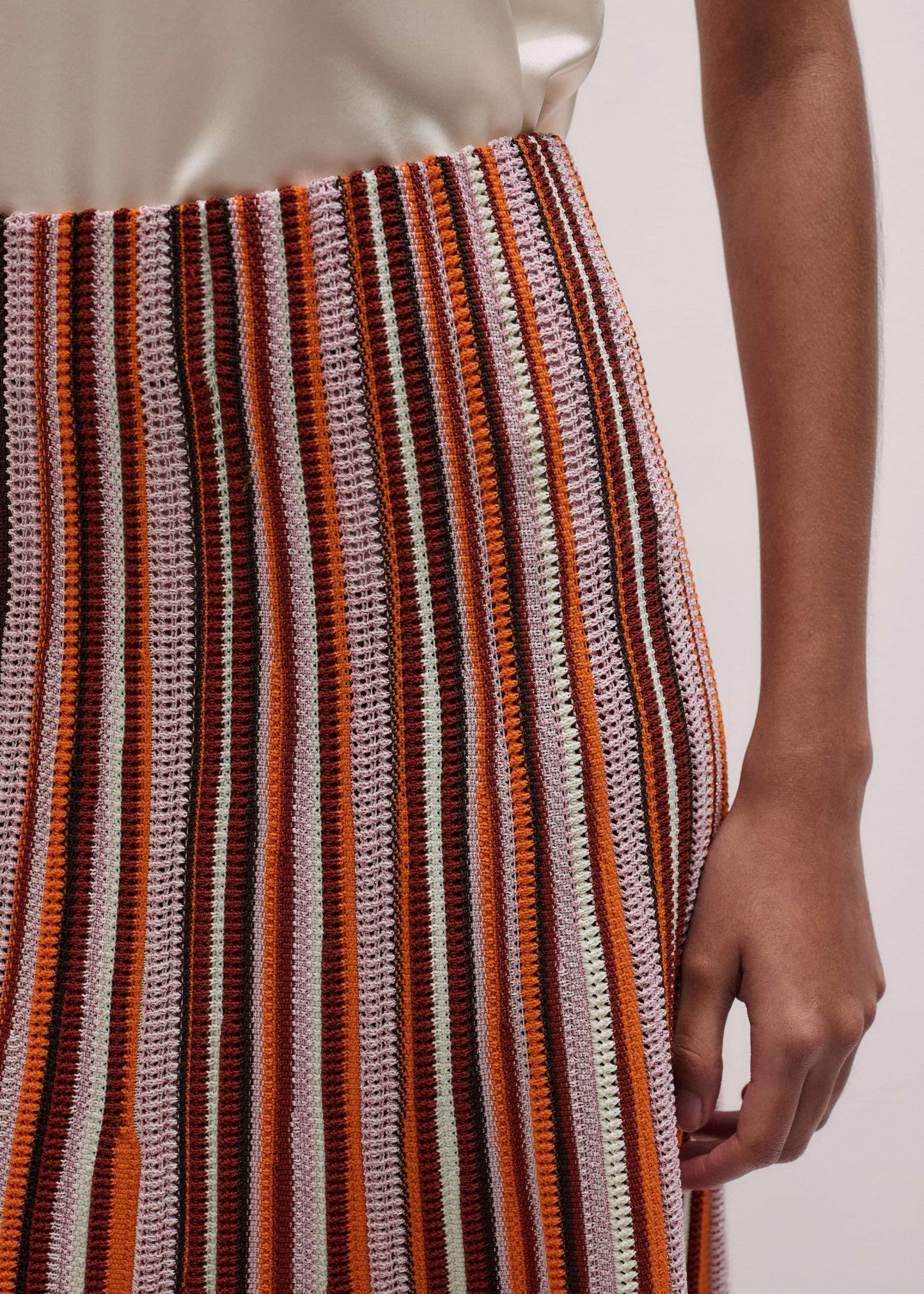 ME and EM Clothing Cinnamon Stripe Knit Maxi Skirt