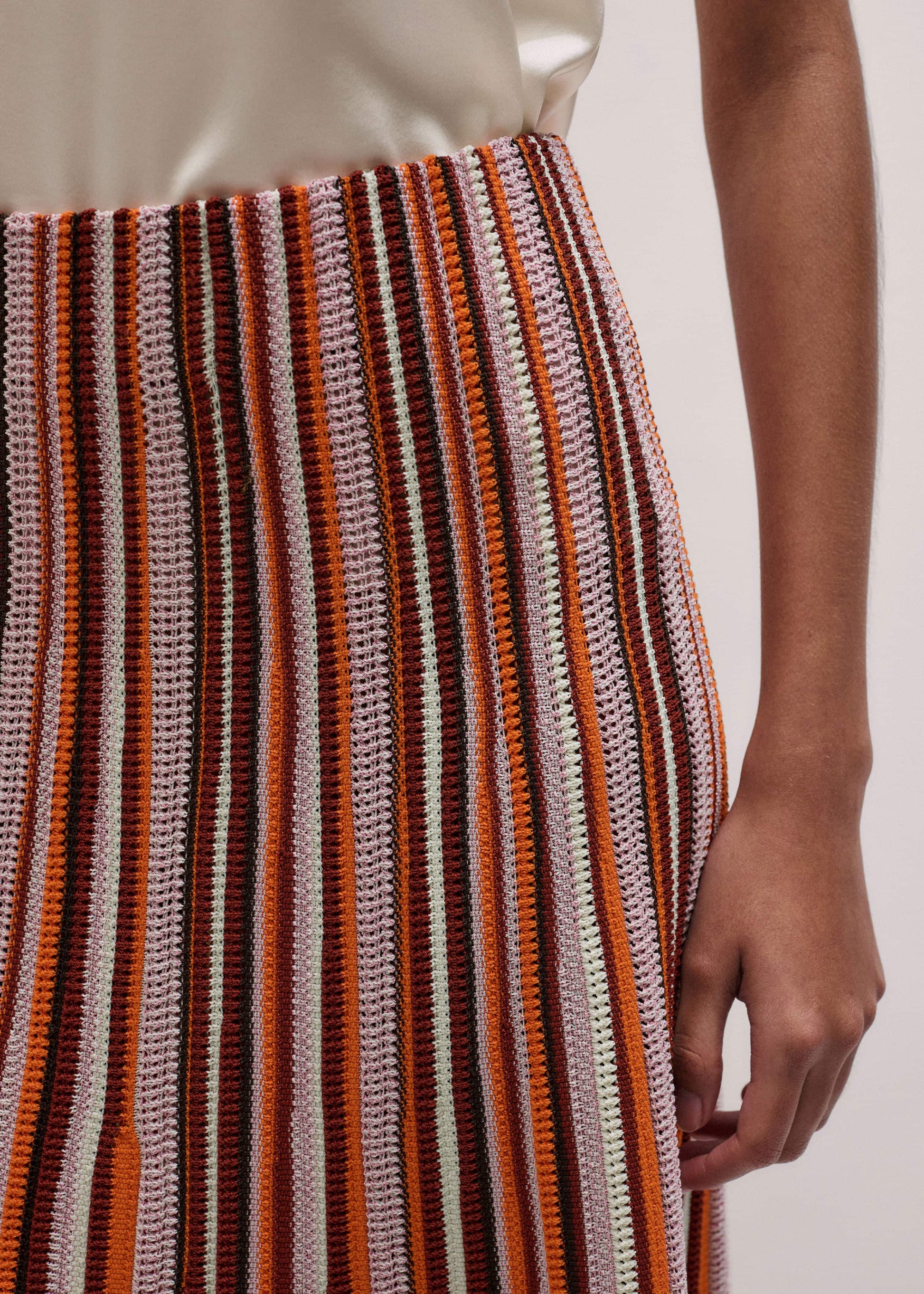 ME and EM Clothing Cinnamon Stripe Knit Maxi Skirt
