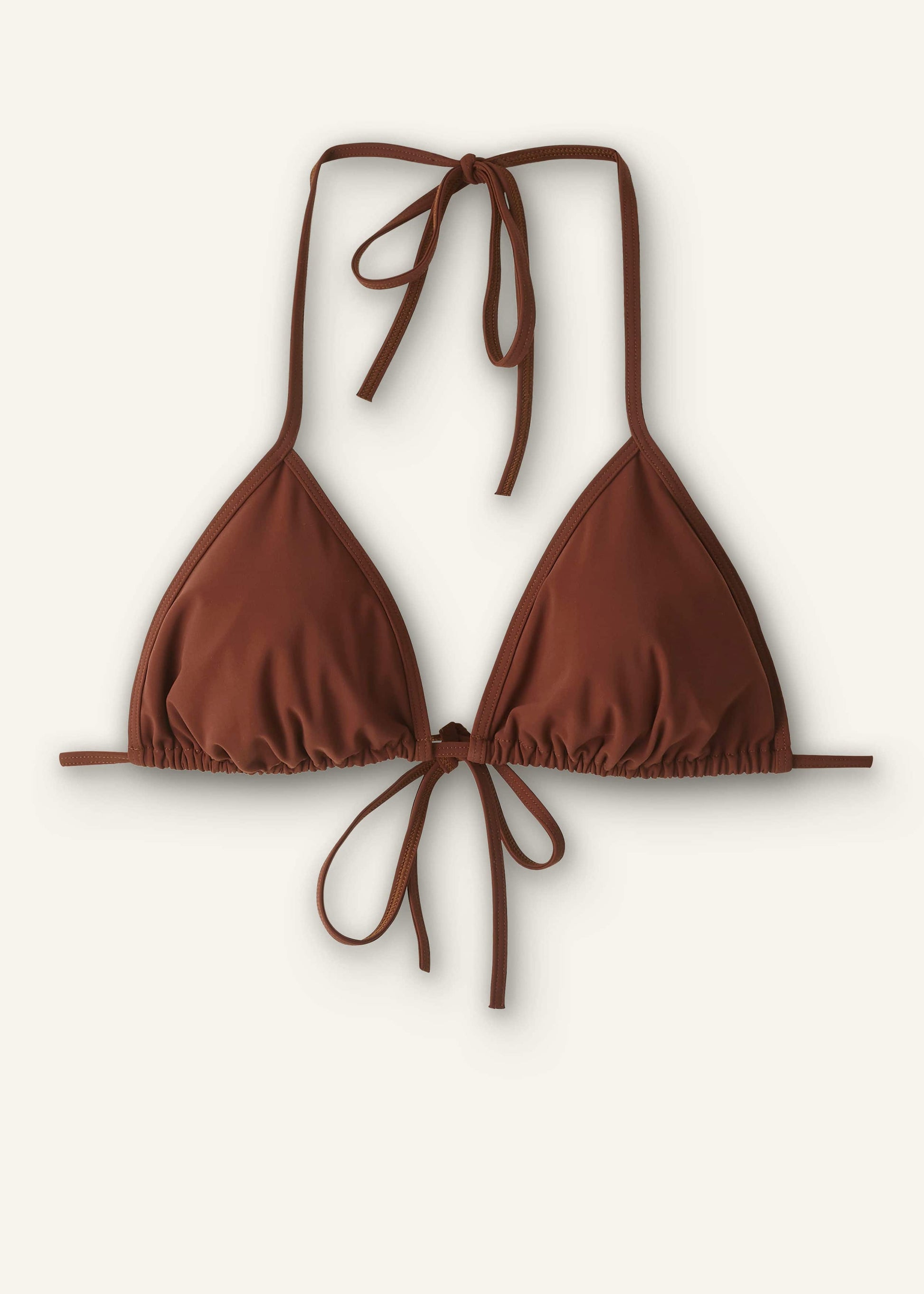 ME and EM Clothing Cinnamon Brown Adjustable Triangle Bikini Top