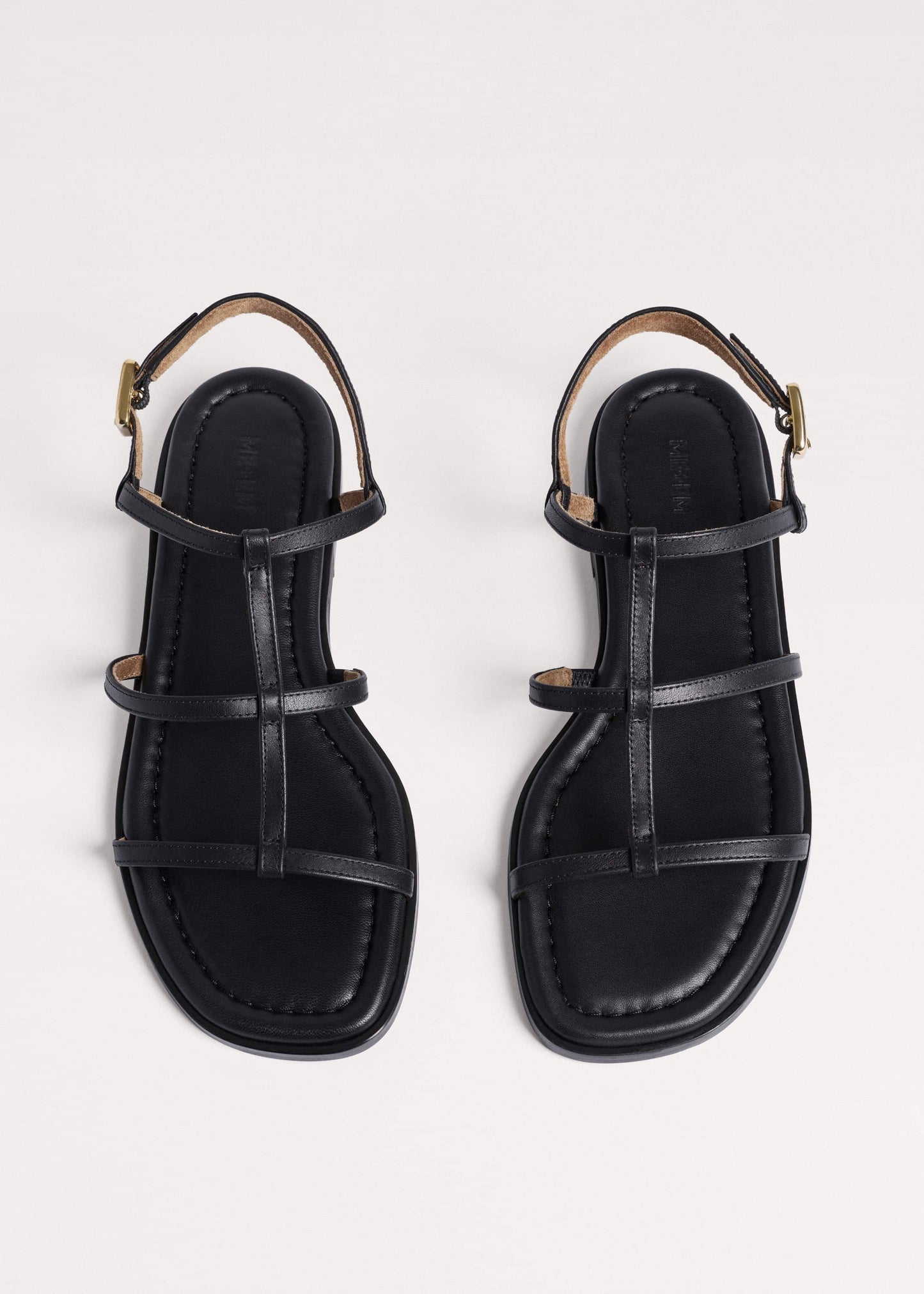 ME and EM Clothing|Accessories Black Caged Flat Sandal