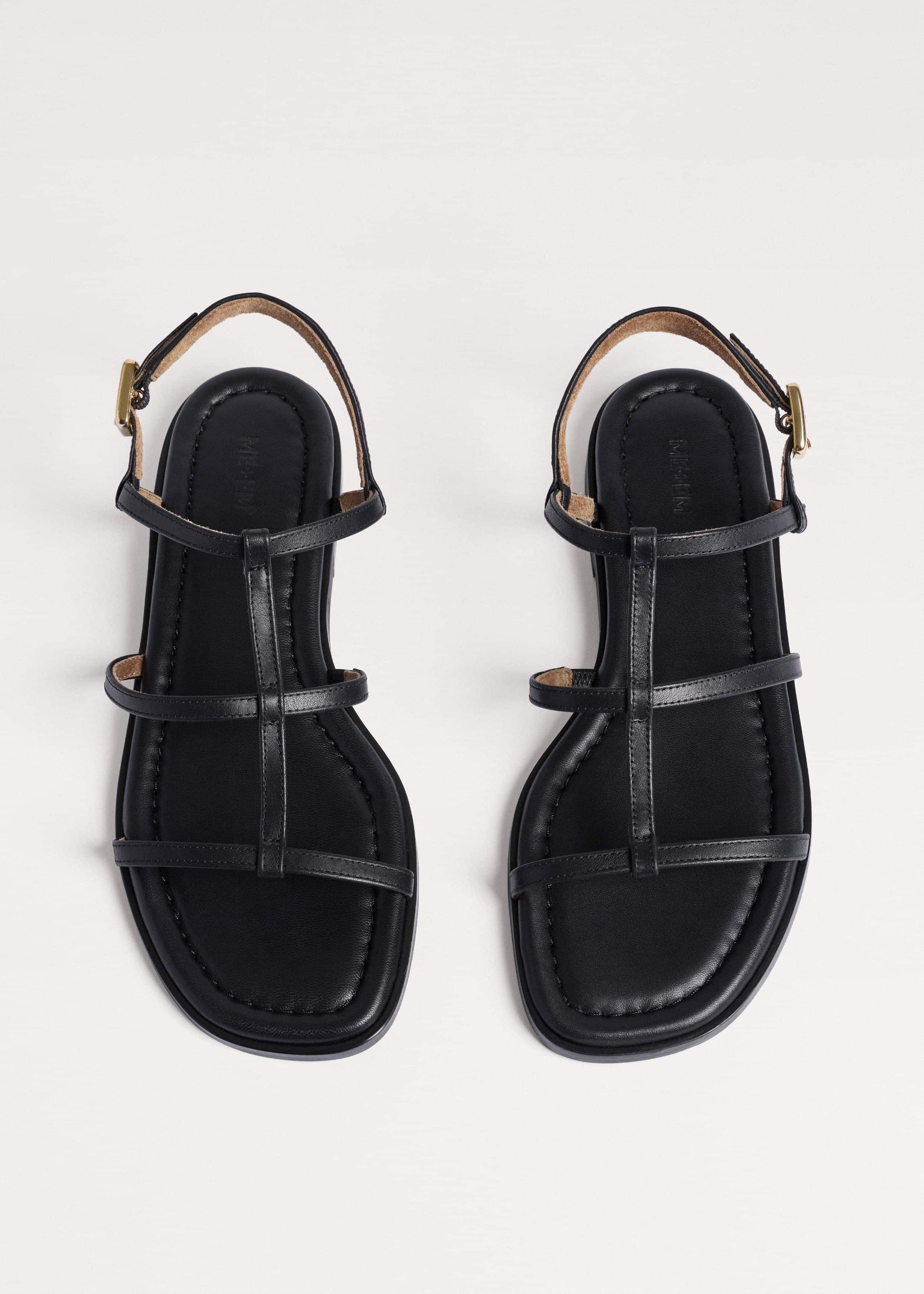 ME and EM Clothing|Accessories Black Caged Flat Sandal