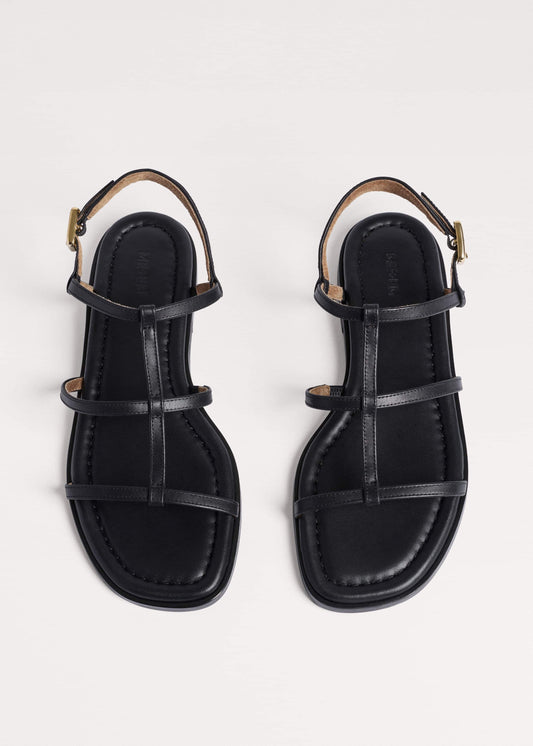 ME and EM Clothing|Accessories Black Caged Flat Sandal