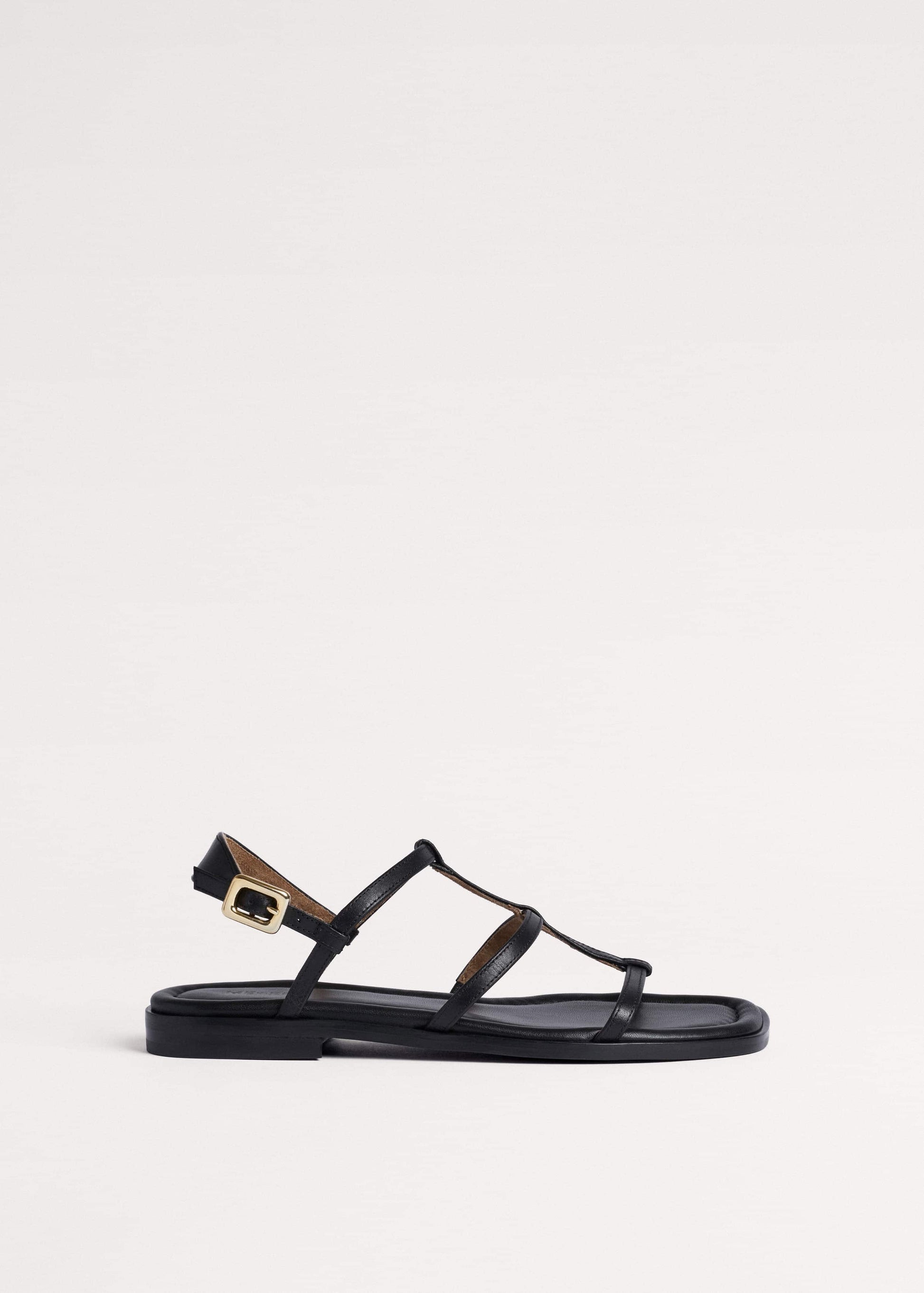 ME and EM Clothing|Accessories Black Caged Flat Sandal