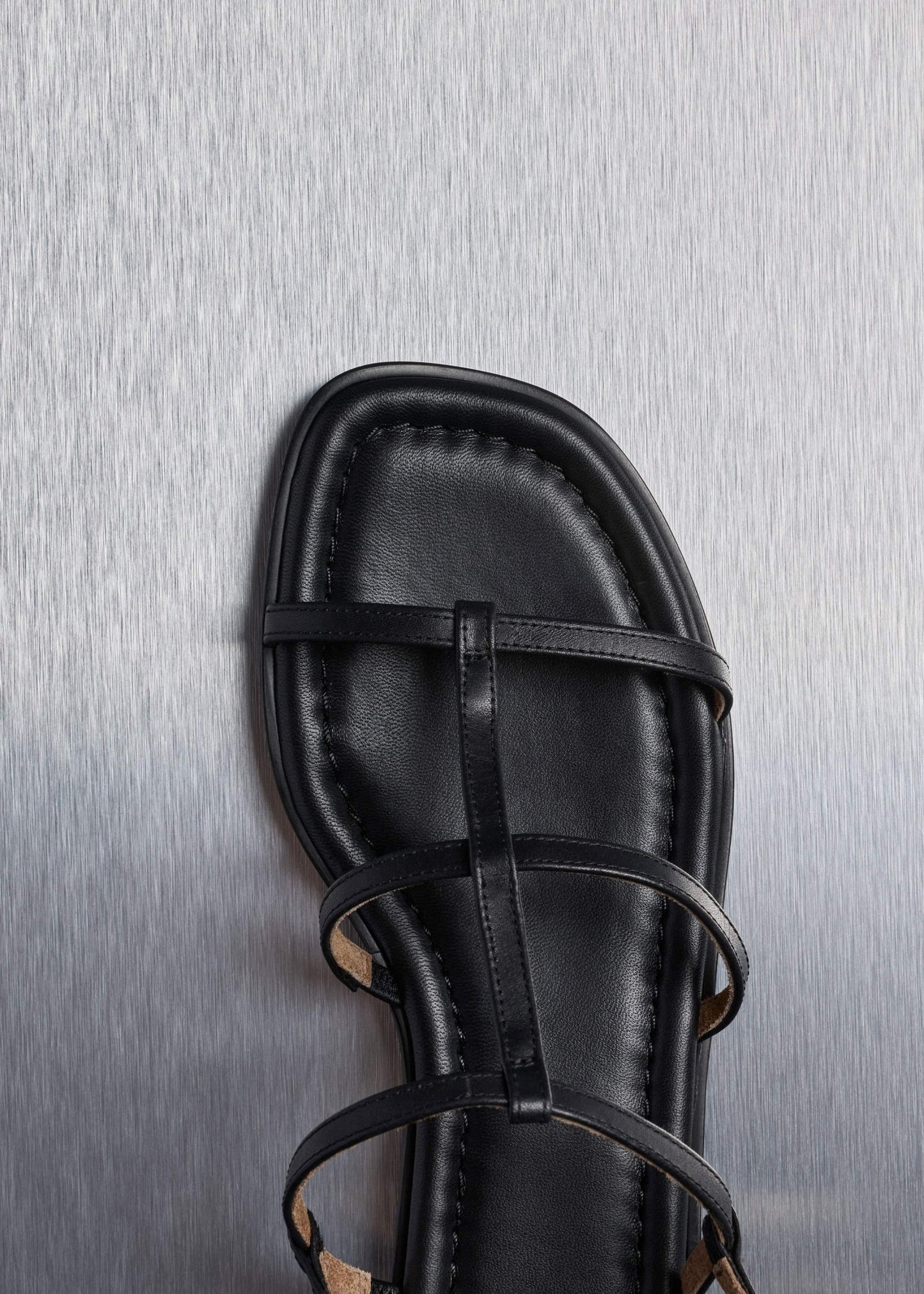 ME and EM Clothing|Accessories Black Caged Flat Sandal
