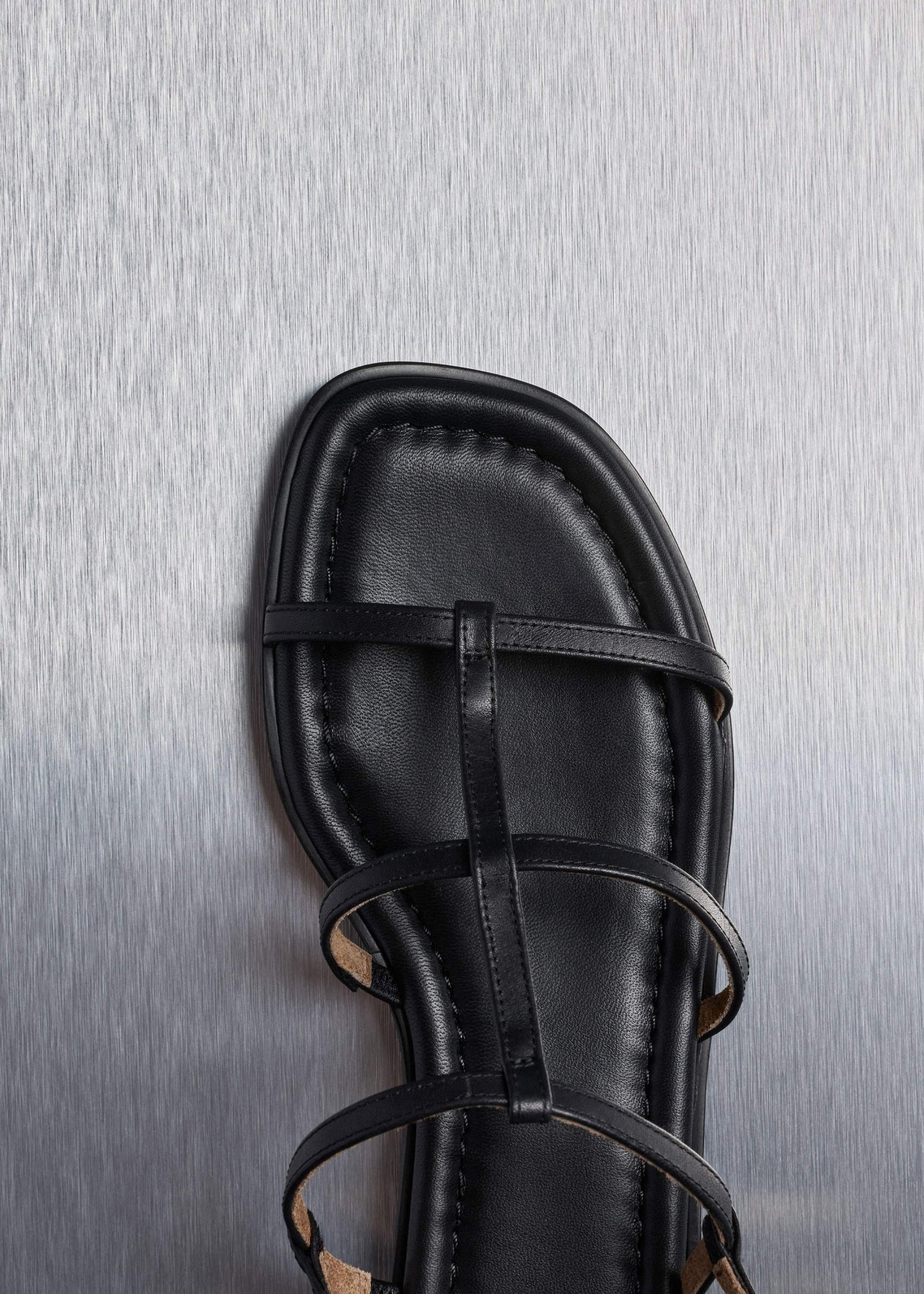 ME and EM Clothing|Accessories Black Caged Flat Sandal