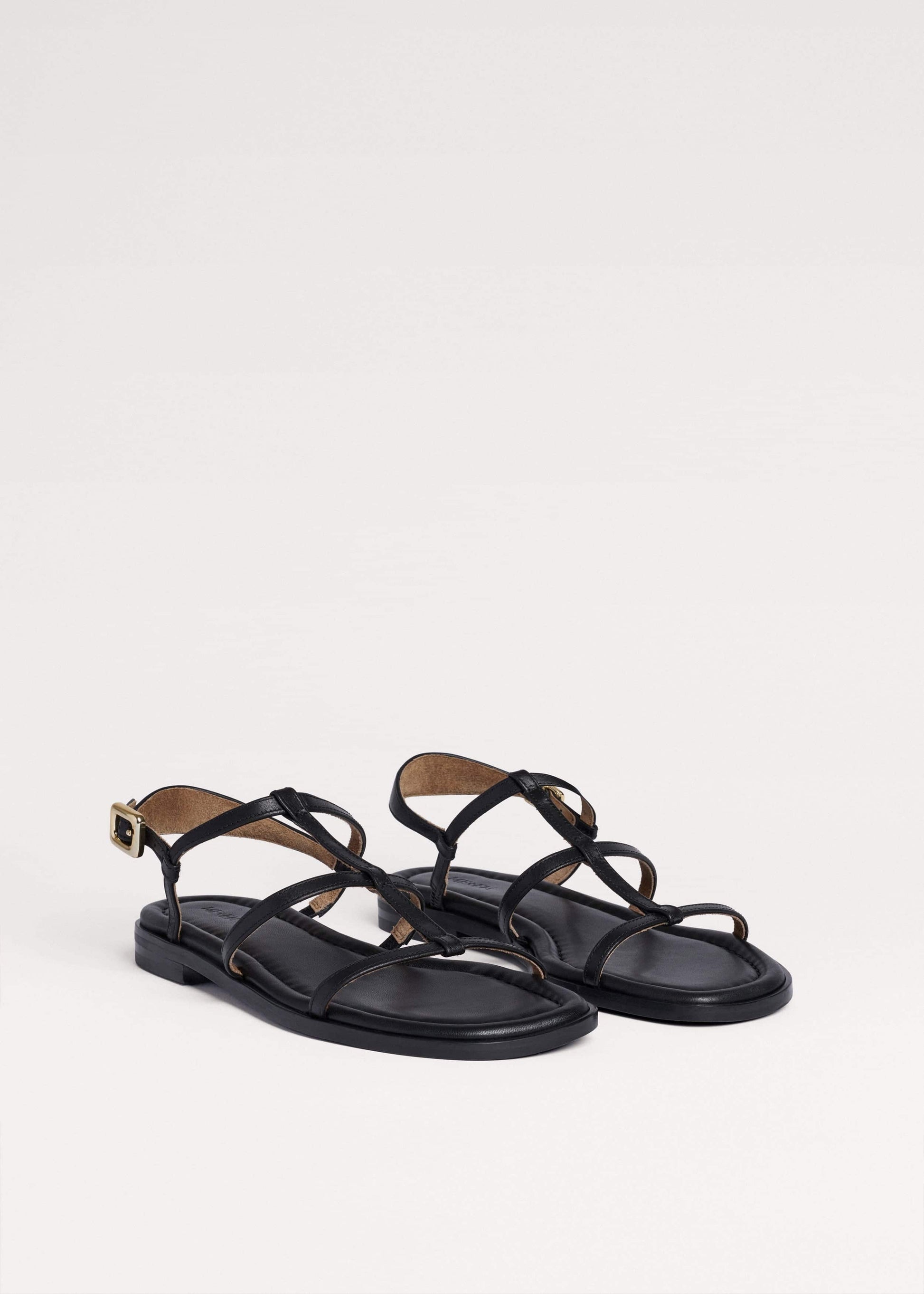 ME and EM Clothing|Accessories Black Caged Flat Sandal