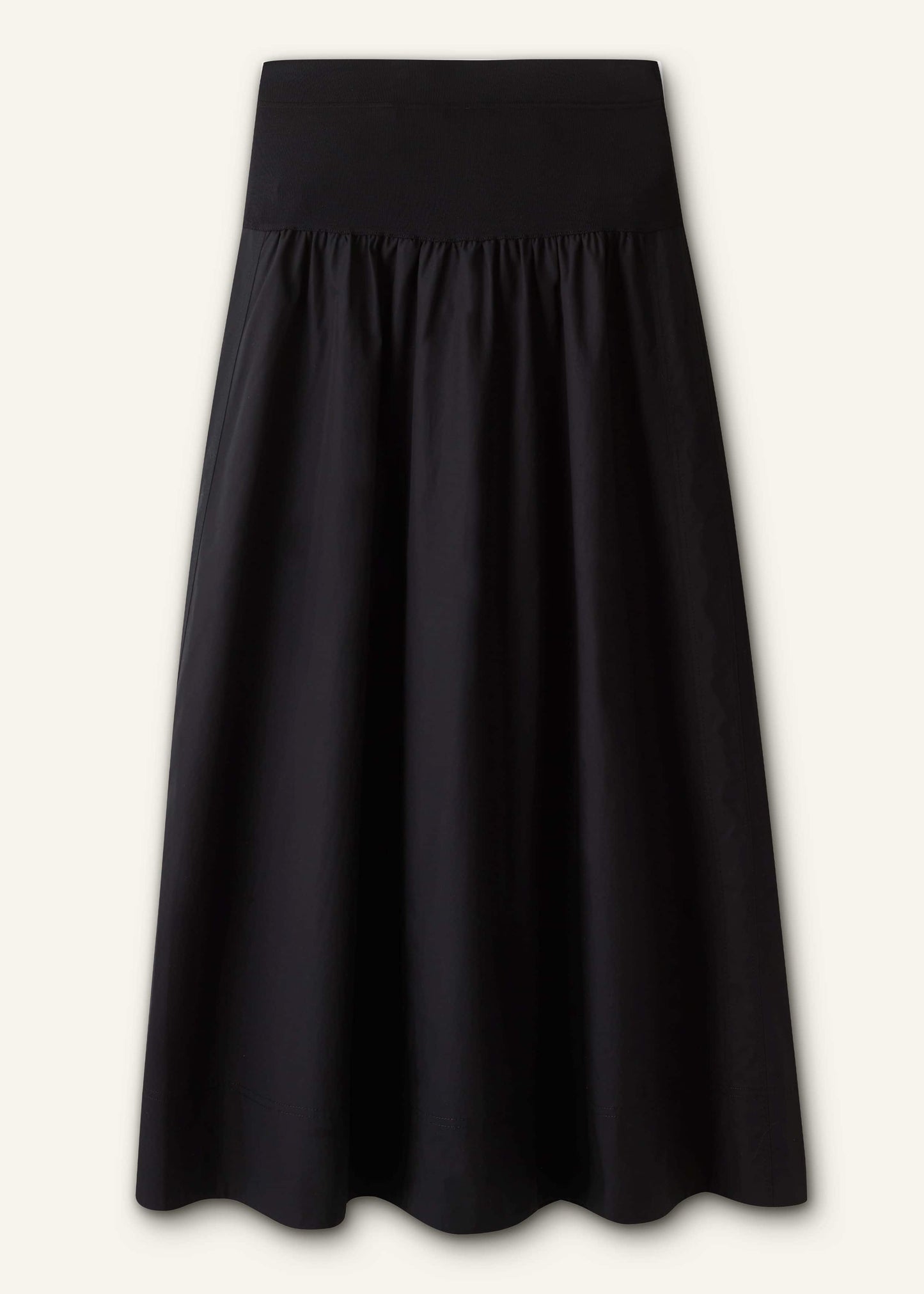 ME and EM Clothing Black Mixed Media Maxi Skirt