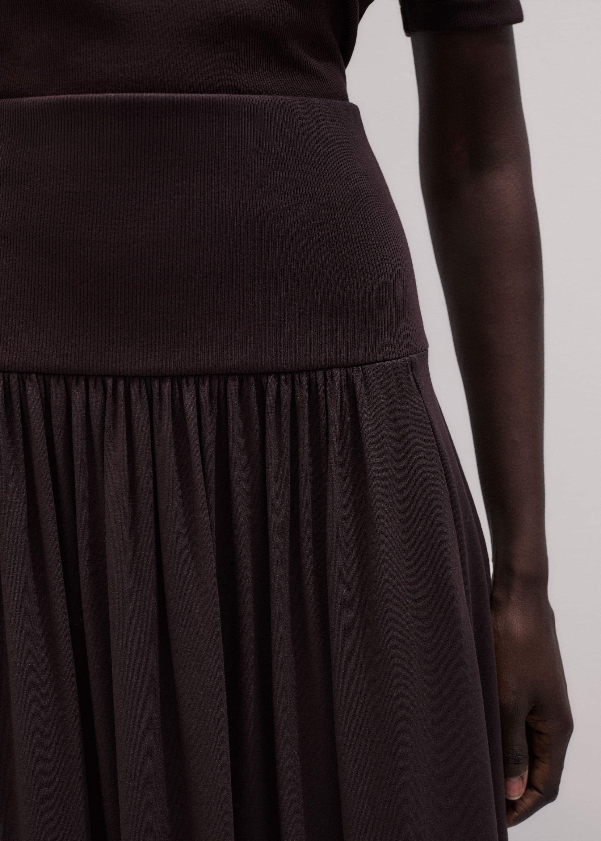 ME and EM Clothing Brown Soft Sculpt Maxi Skirt